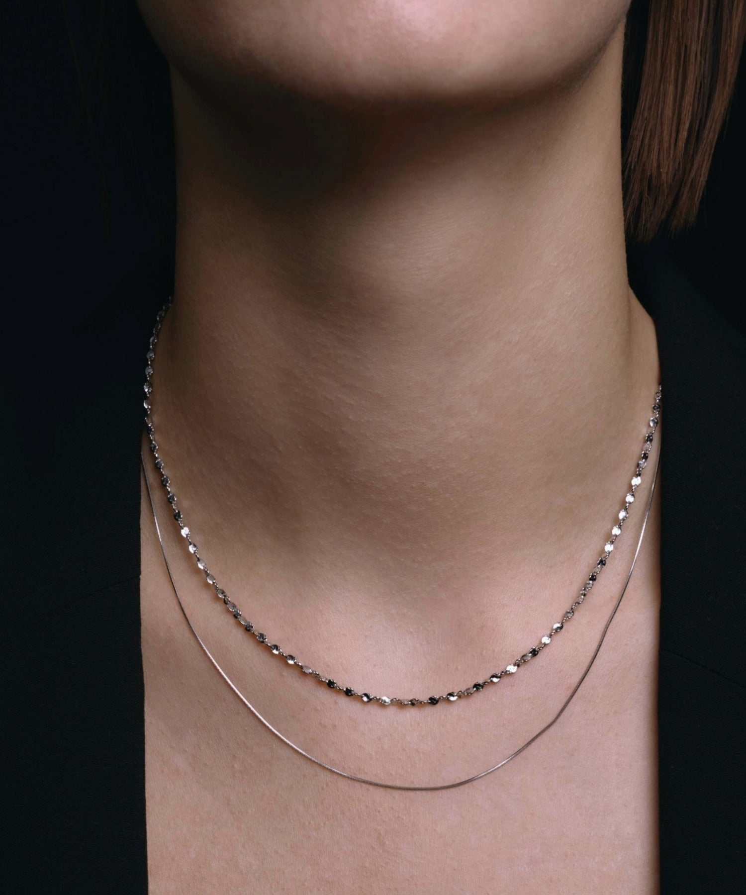 [シルバー]ルミナレイヤーネックレス