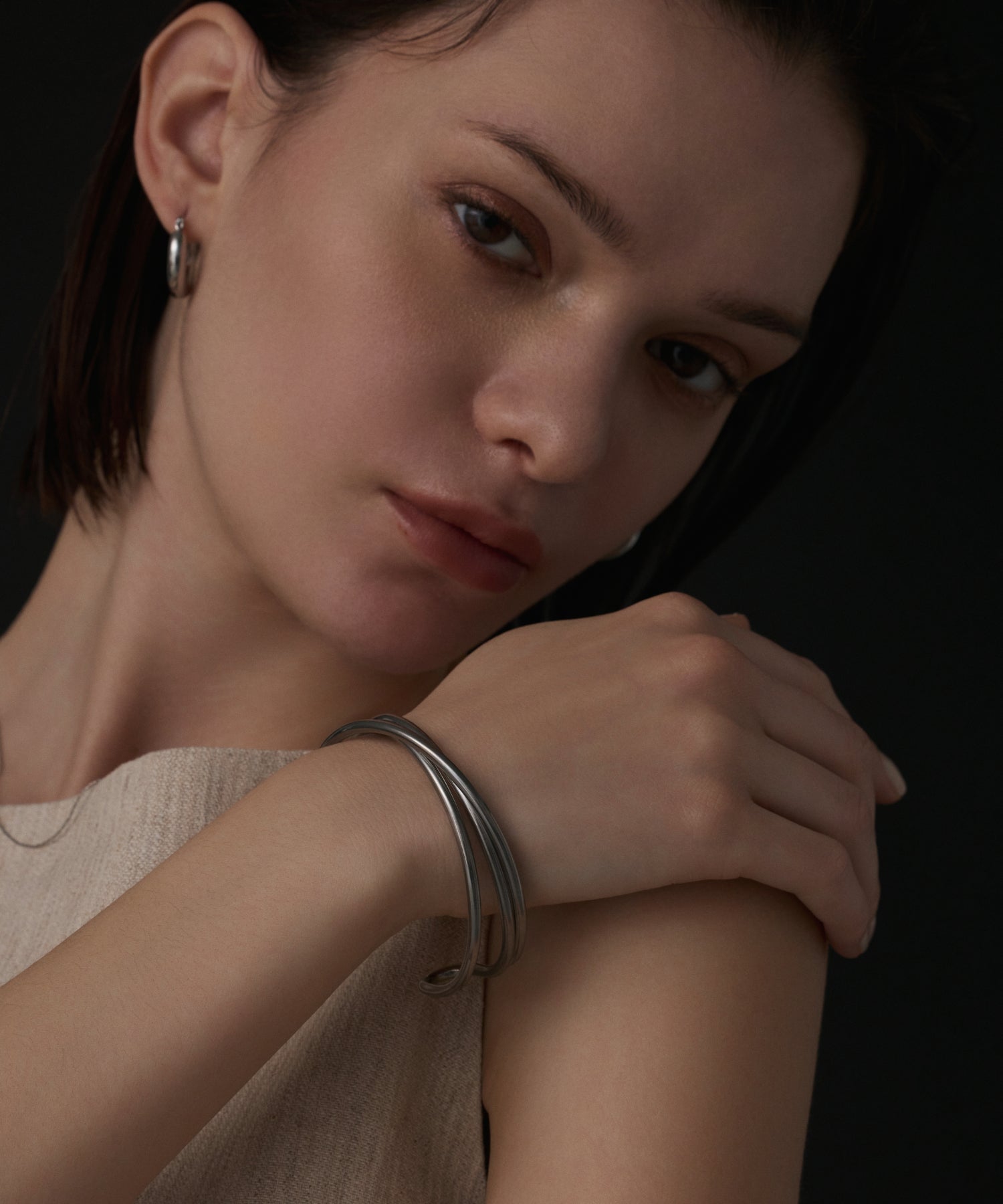 [Silver] Twist Arch Bangle