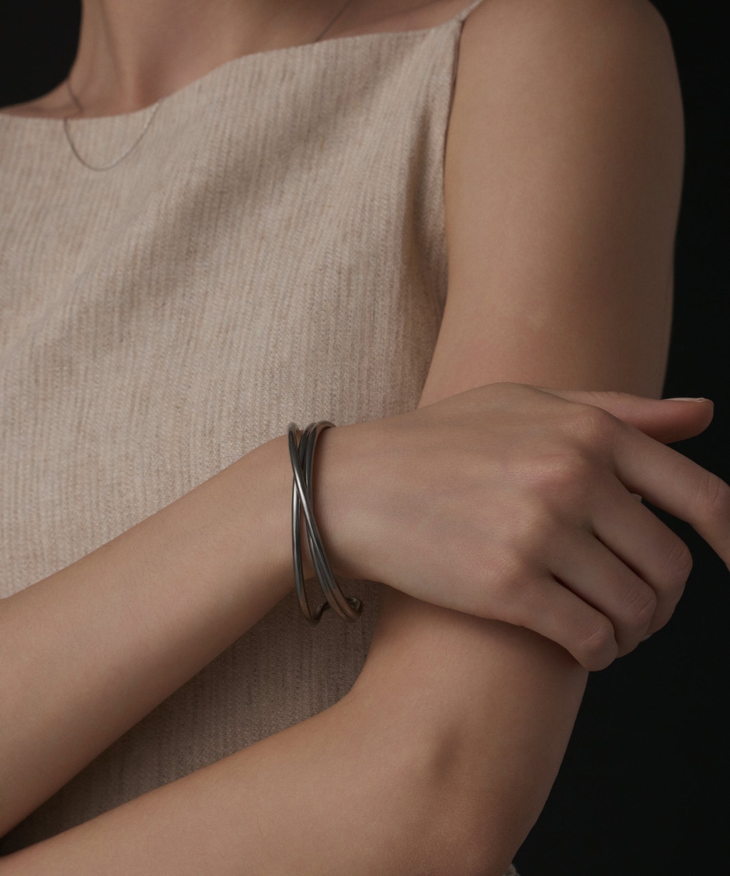 [Silver] Twist Arch Bangle