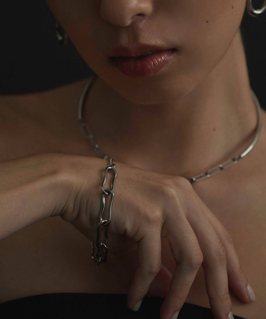 [SILVER]GOURD CHAIN BRACELET