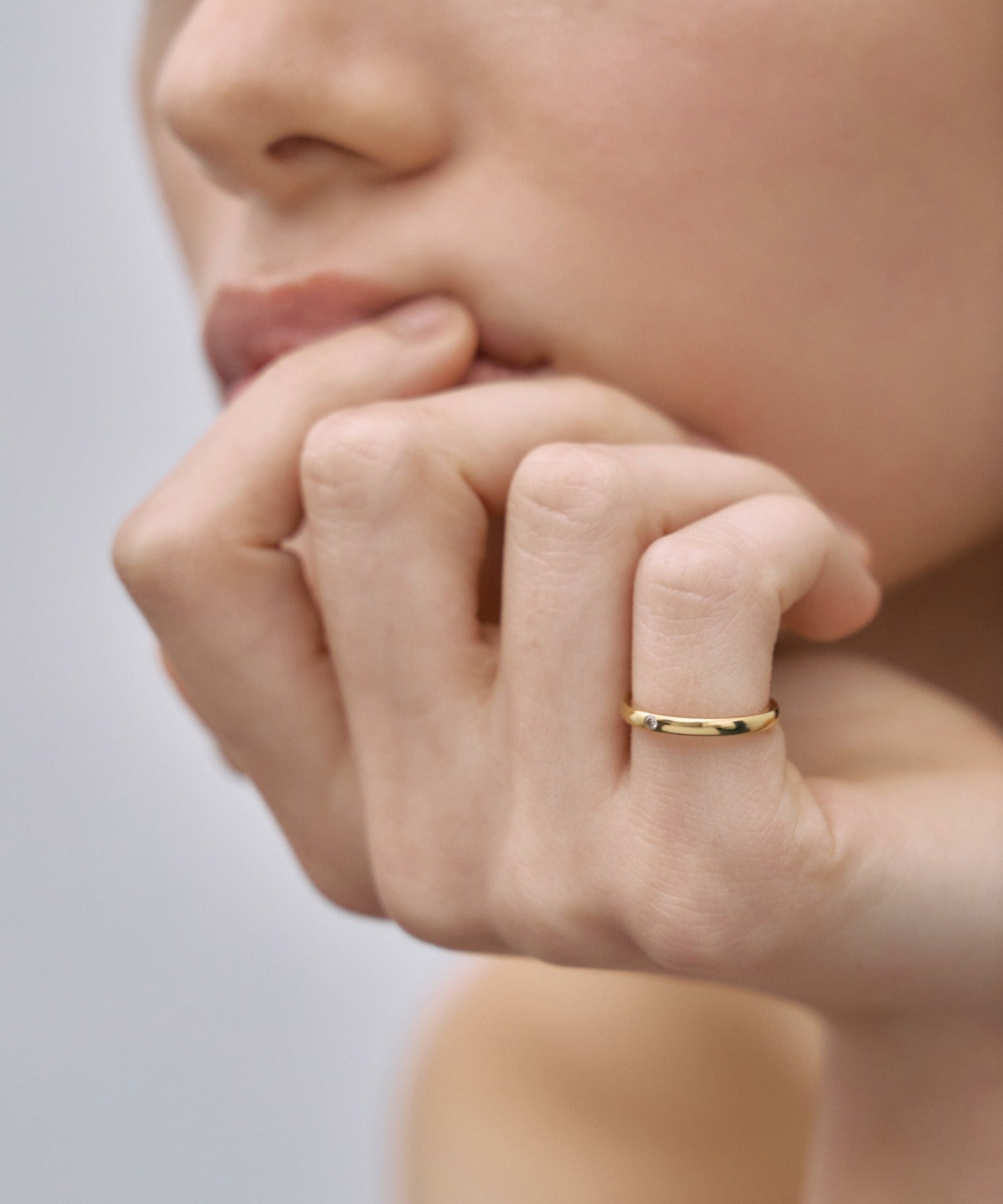 [Gold] Stone Pinky Ring