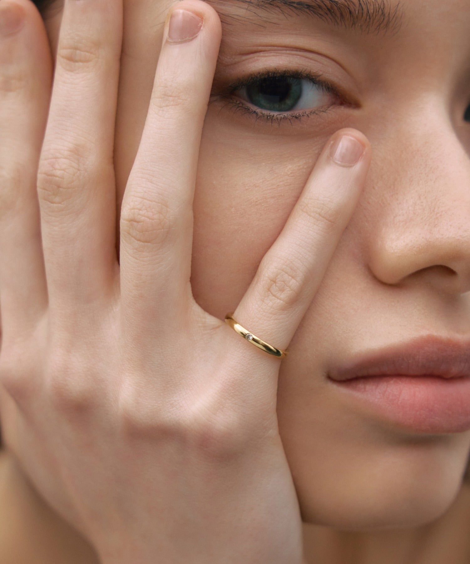 [Gold] Stone Pinky Ring