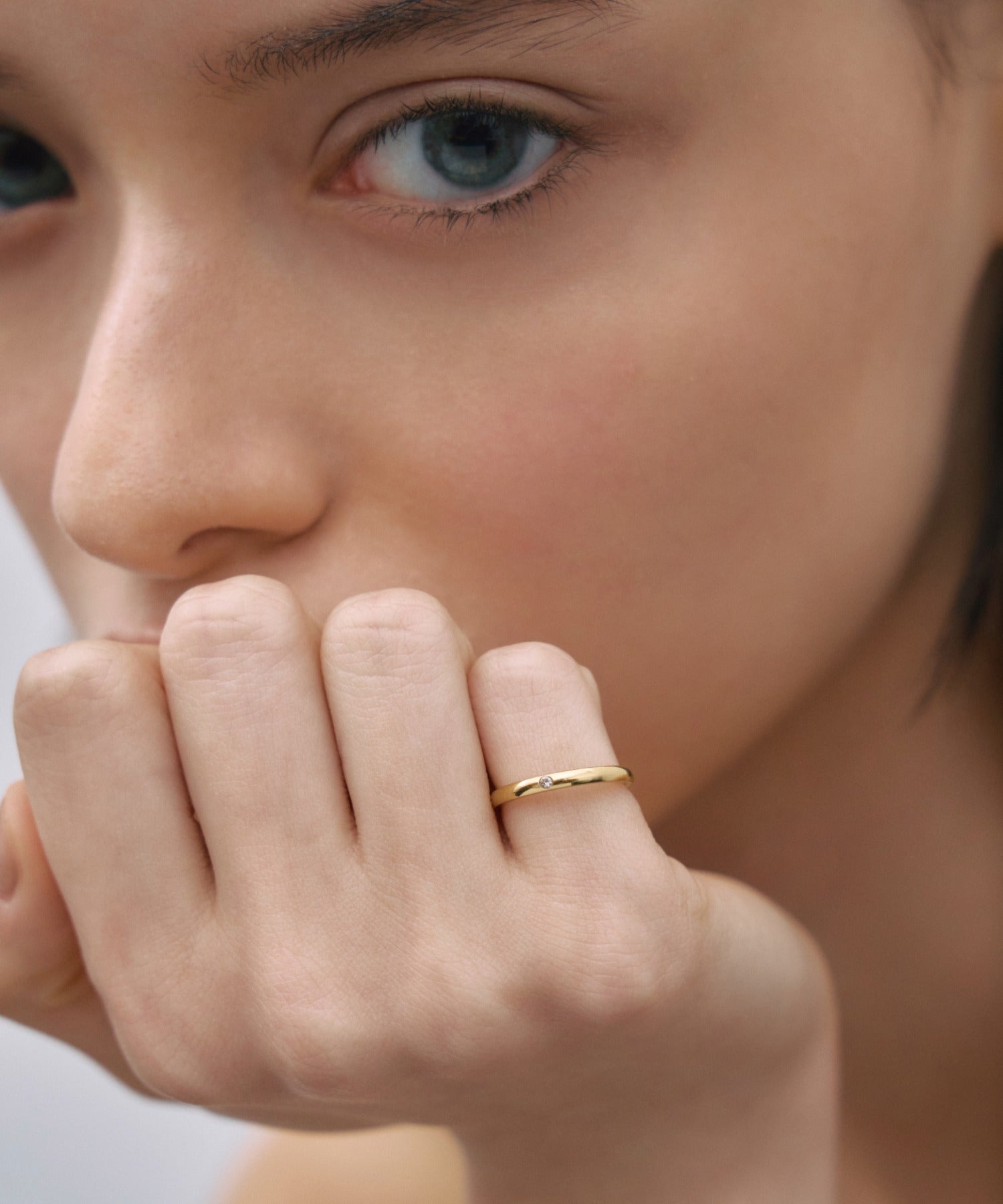 [Gold] Stone Pinky Ring