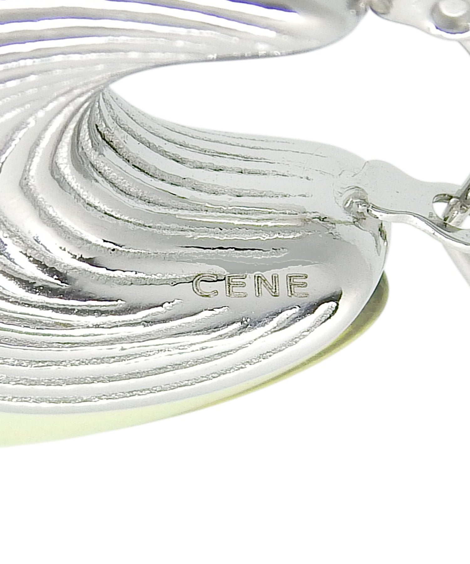 [銀色]透明貝殼耳環