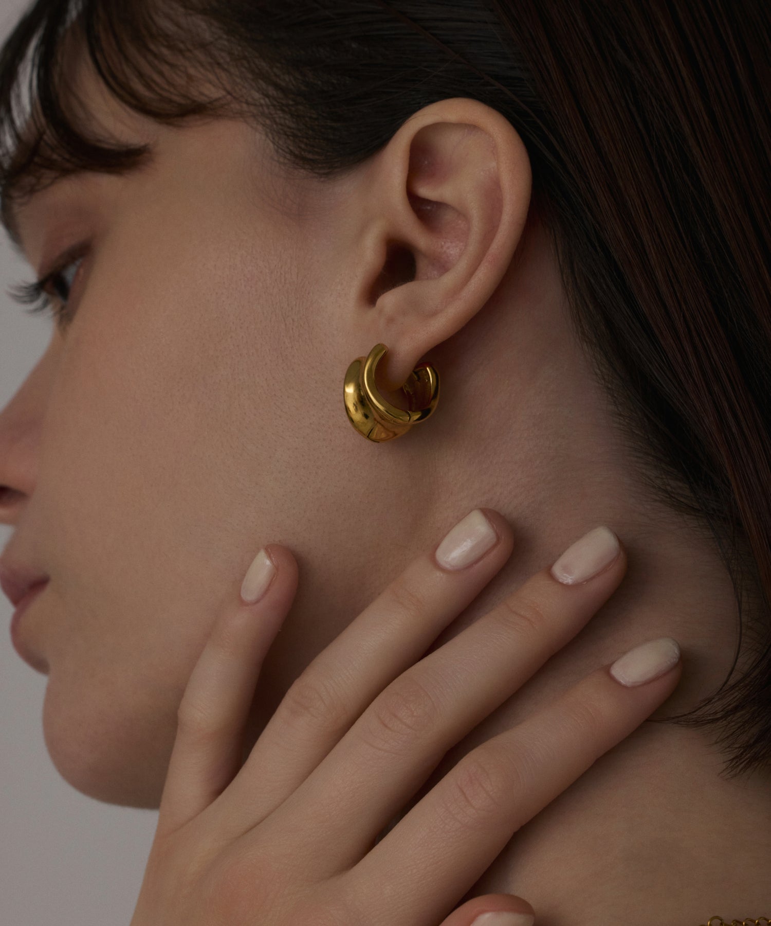 [Gold]Volume curved earrings