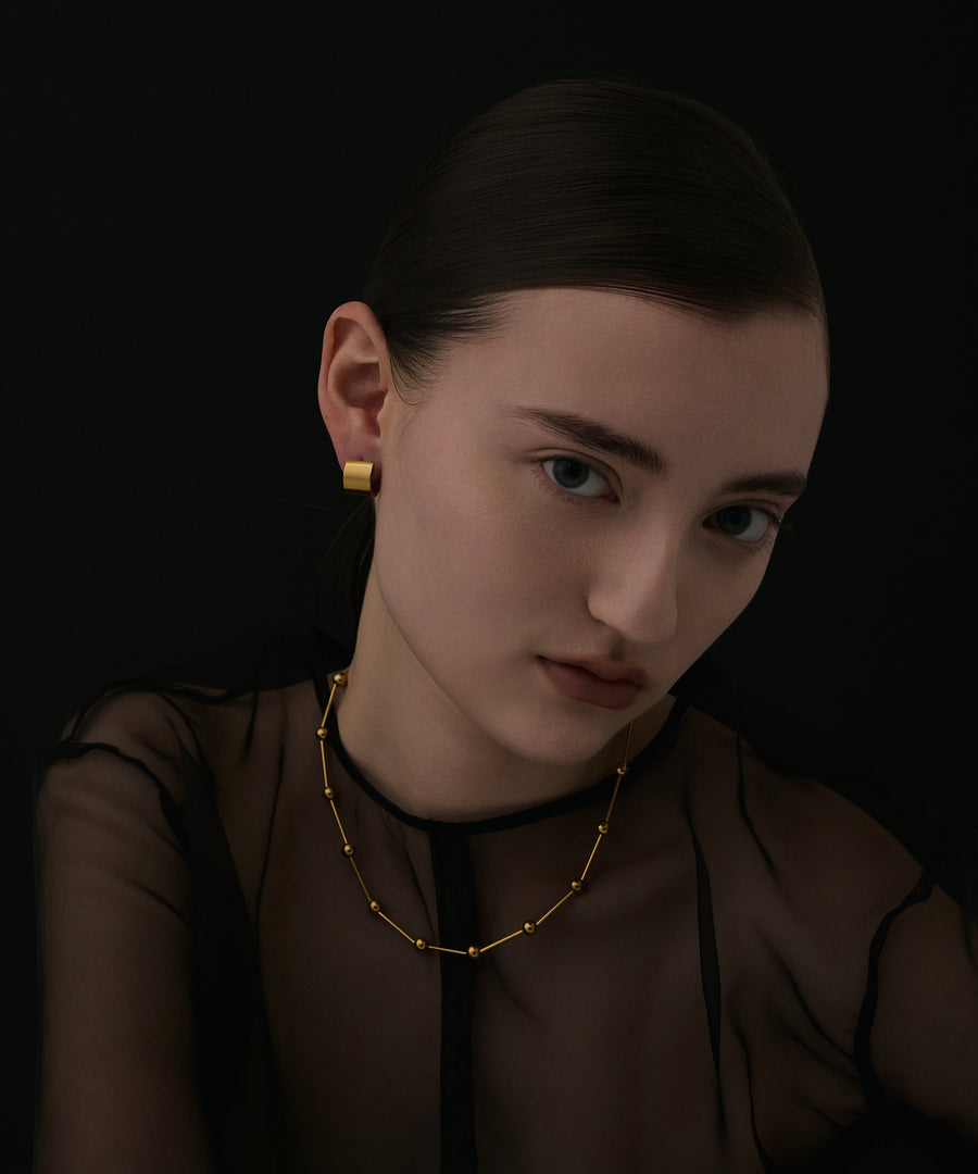 [Gold] Cylinder Earrings