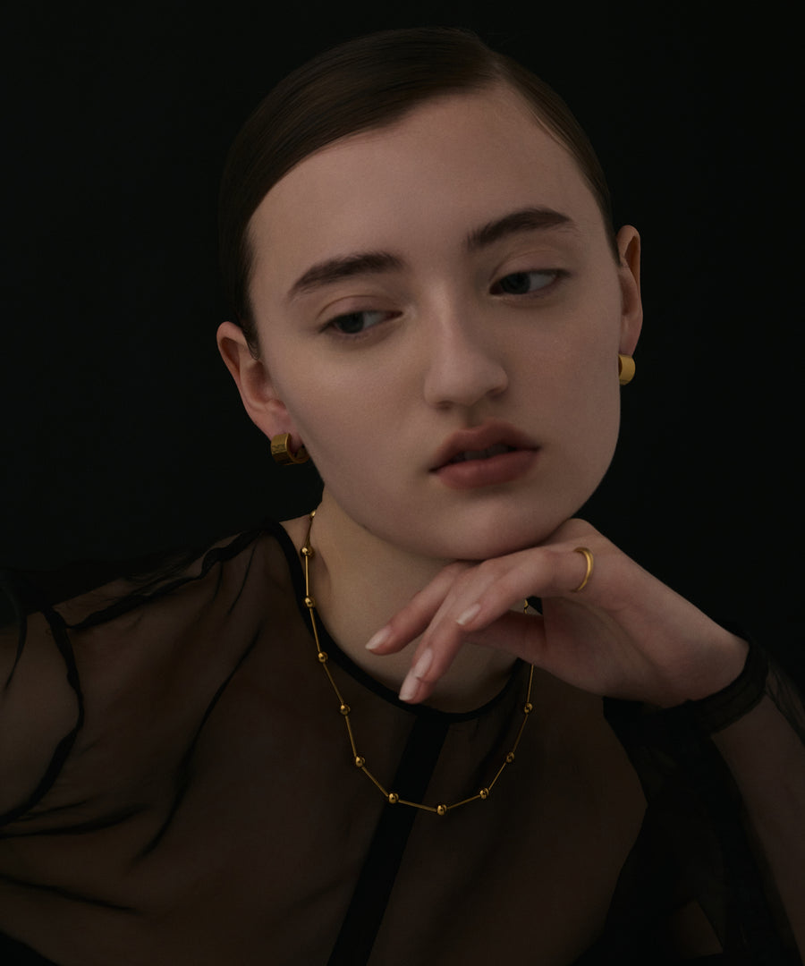 [Gold] Cylinder Earrings