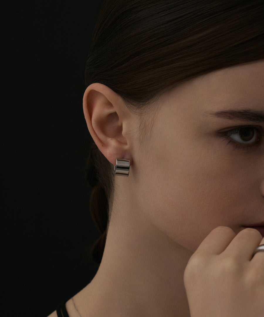 [Silver] Cylinder Earrings