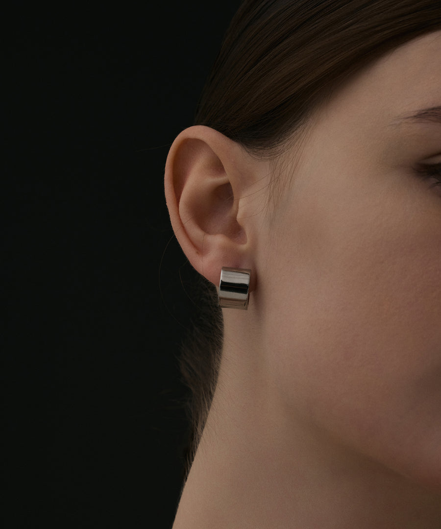 [Silver] Cylinder Earrings