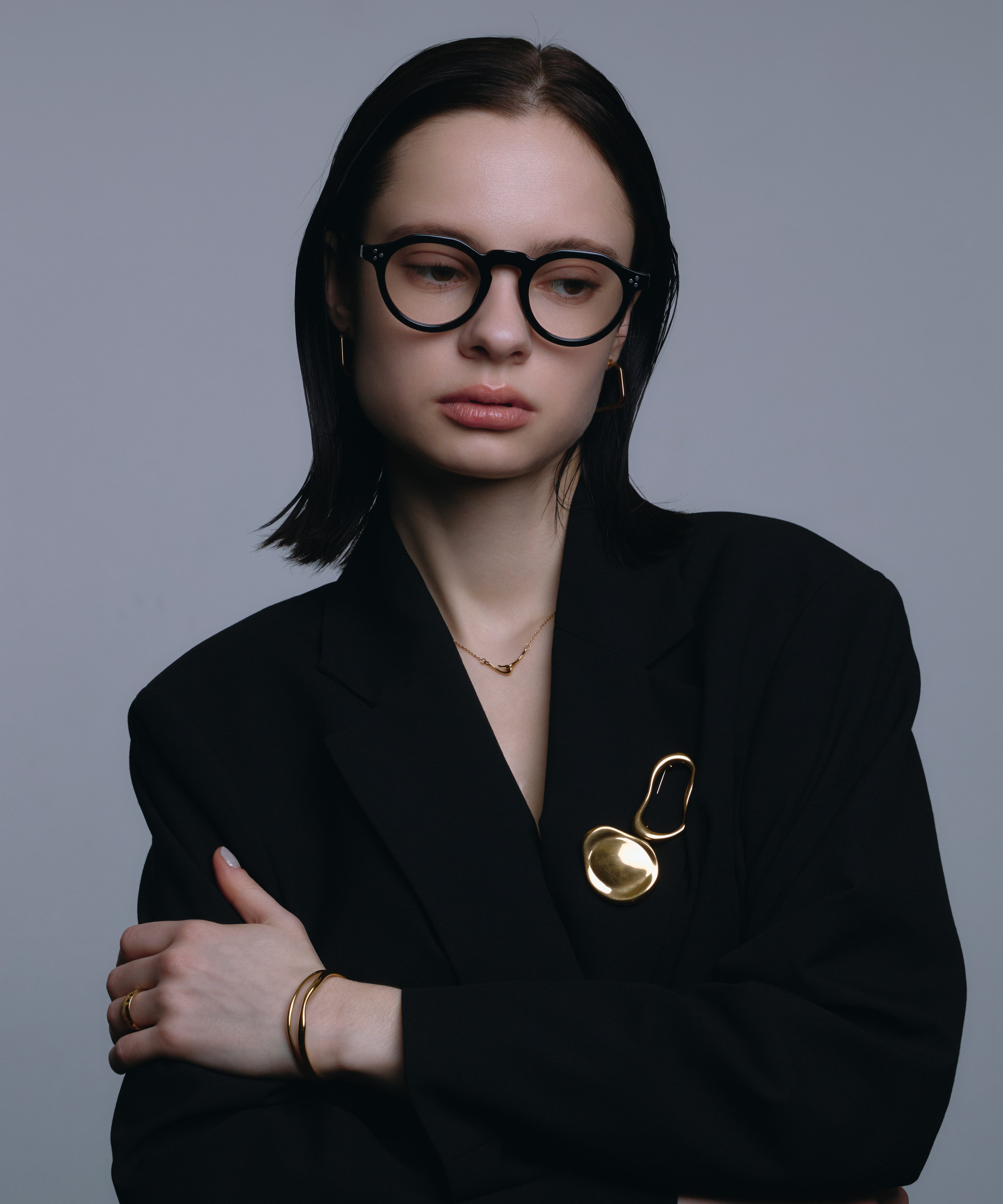 [Gold] Quartz earrings