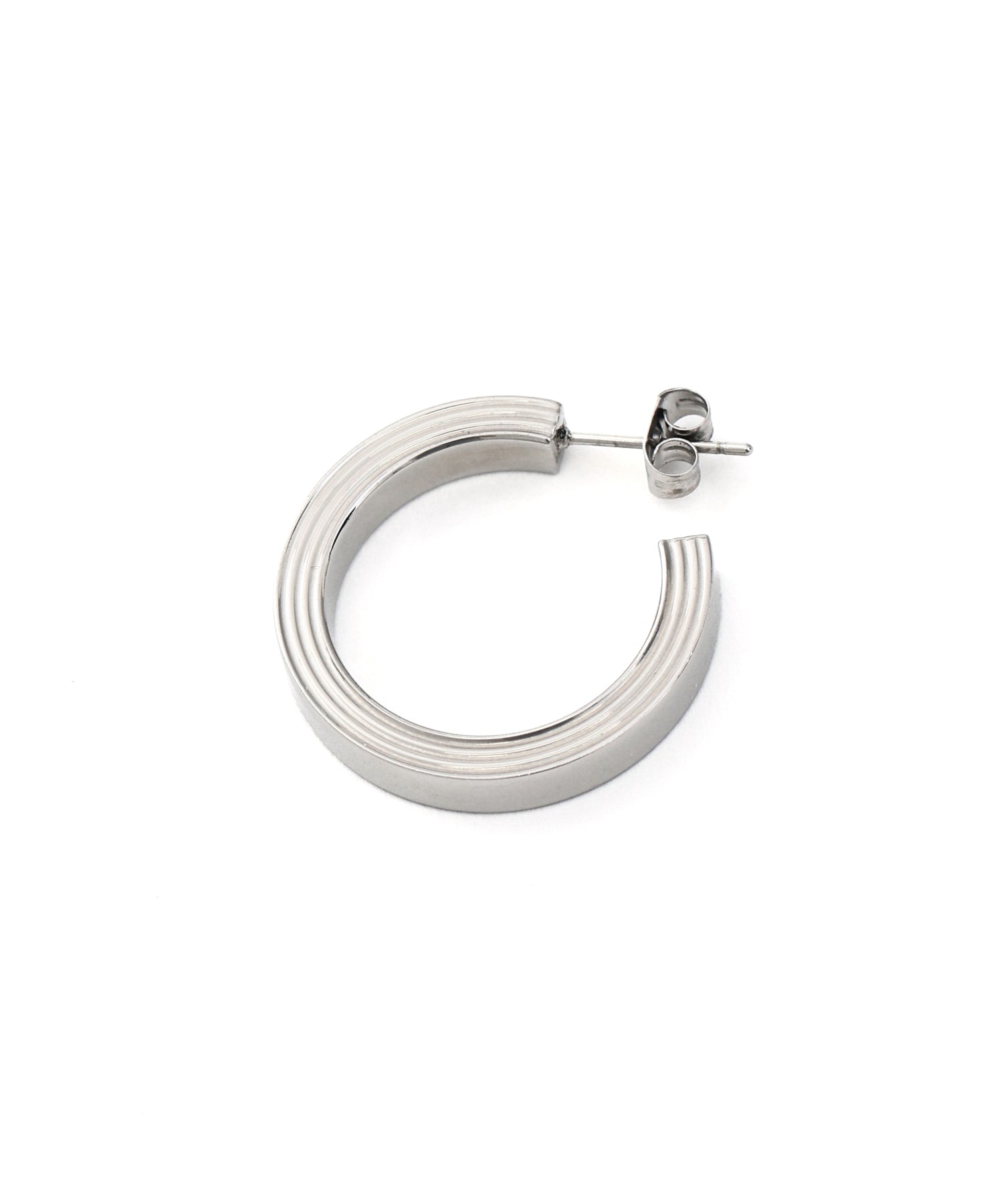 [シルバー]インダストリアルサークルピアス