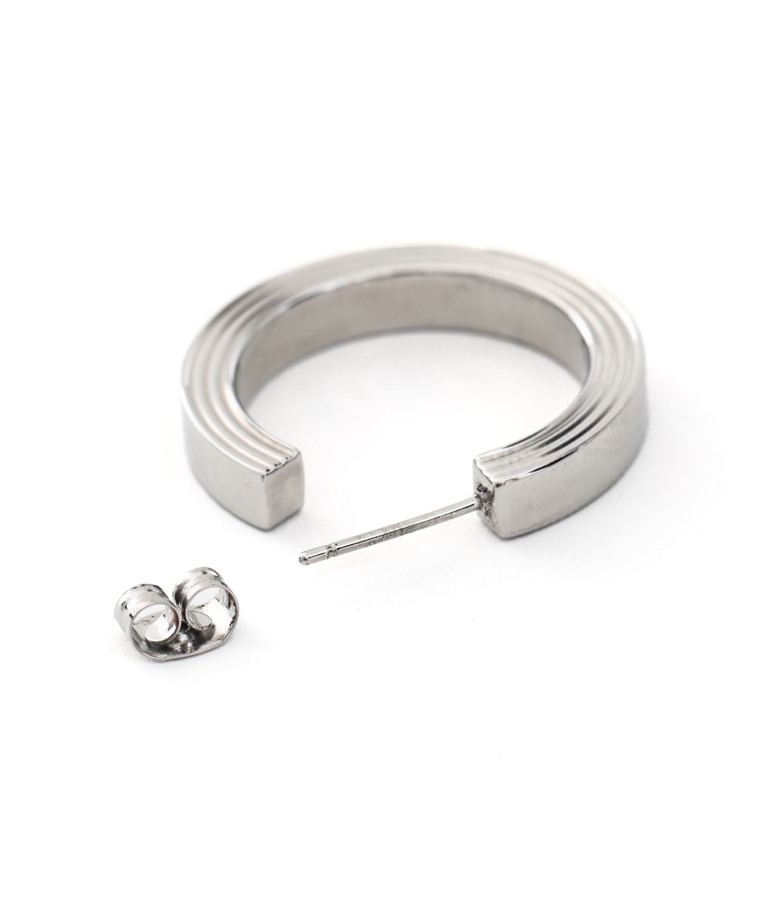 [シルバー]インダストリアルサークルピアス