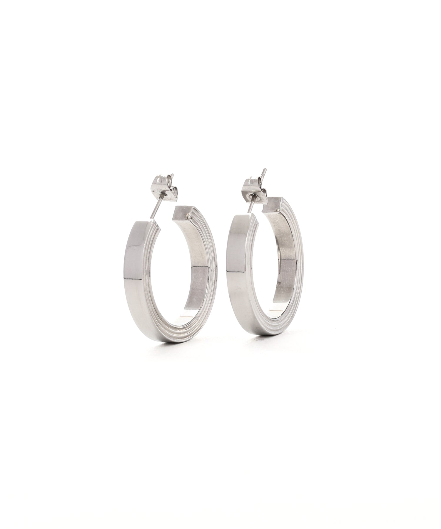 [シルバー]インダストリアルサークルピアス