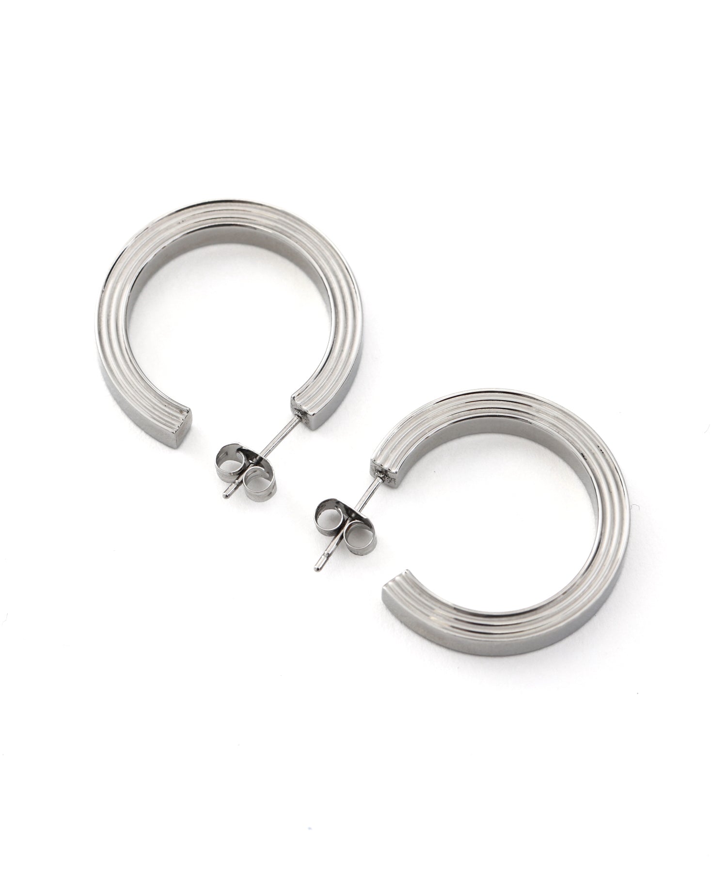 [シルバー]インダストリアルサークルピアス