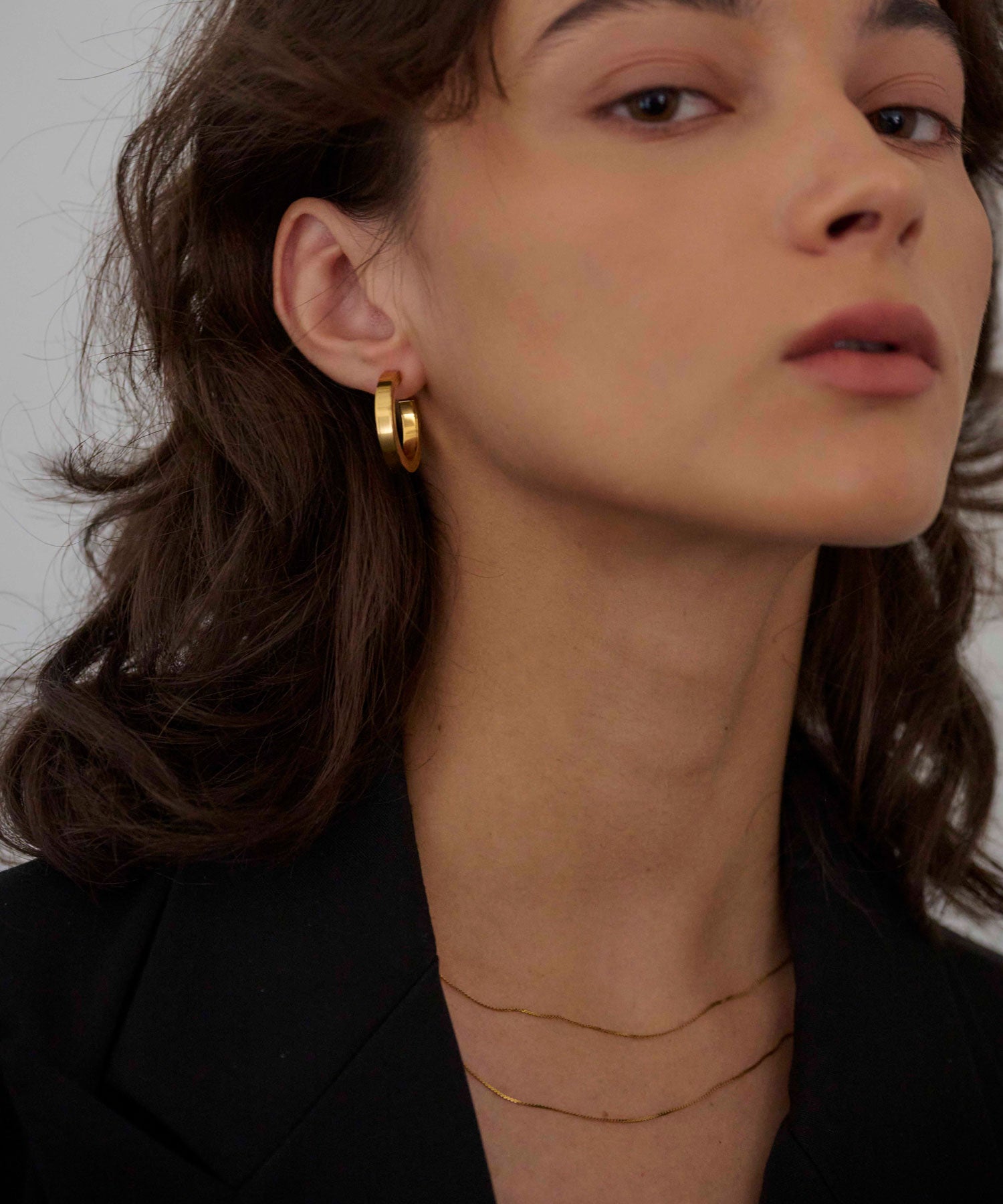 [ゴールド]インダストリアルサークルピアス