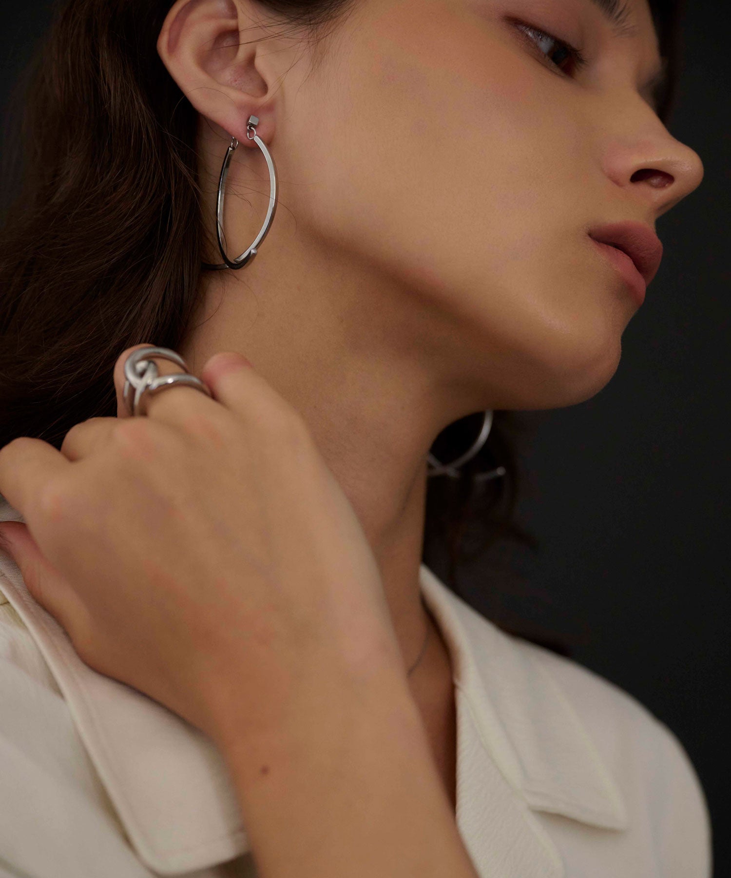 シルバー]ルナドロップピアス