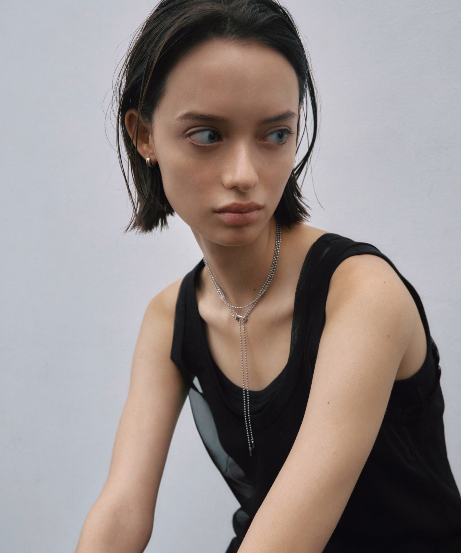 [ミックス]ツートーンミニフープピアス