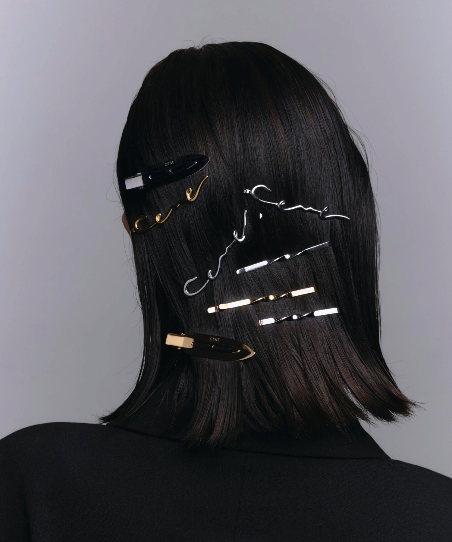 ゴールド]ロゴヘアピン