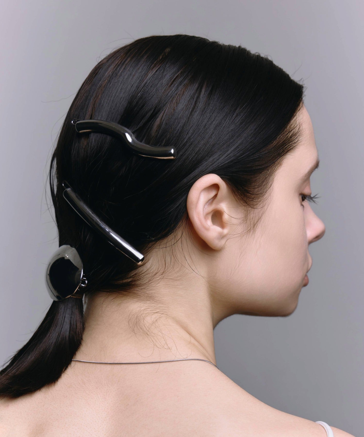 [銀色] 膨脹髮夾