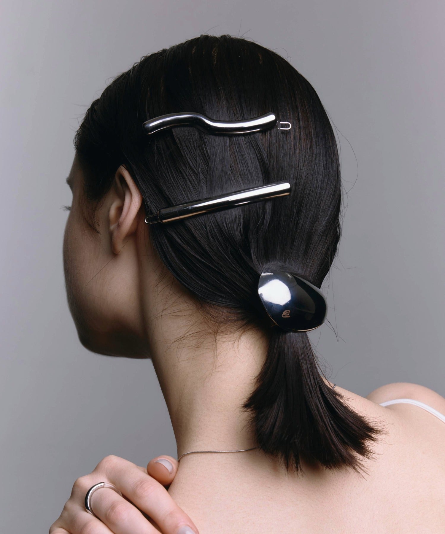 [銀色] 膨脹髮夾