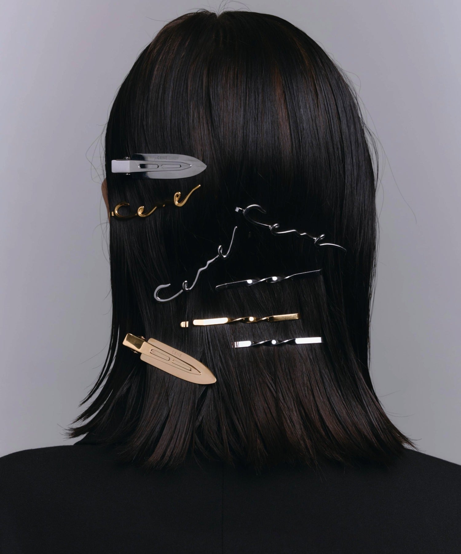 [ゴールド]2Pメタルホールドヘアクリップ