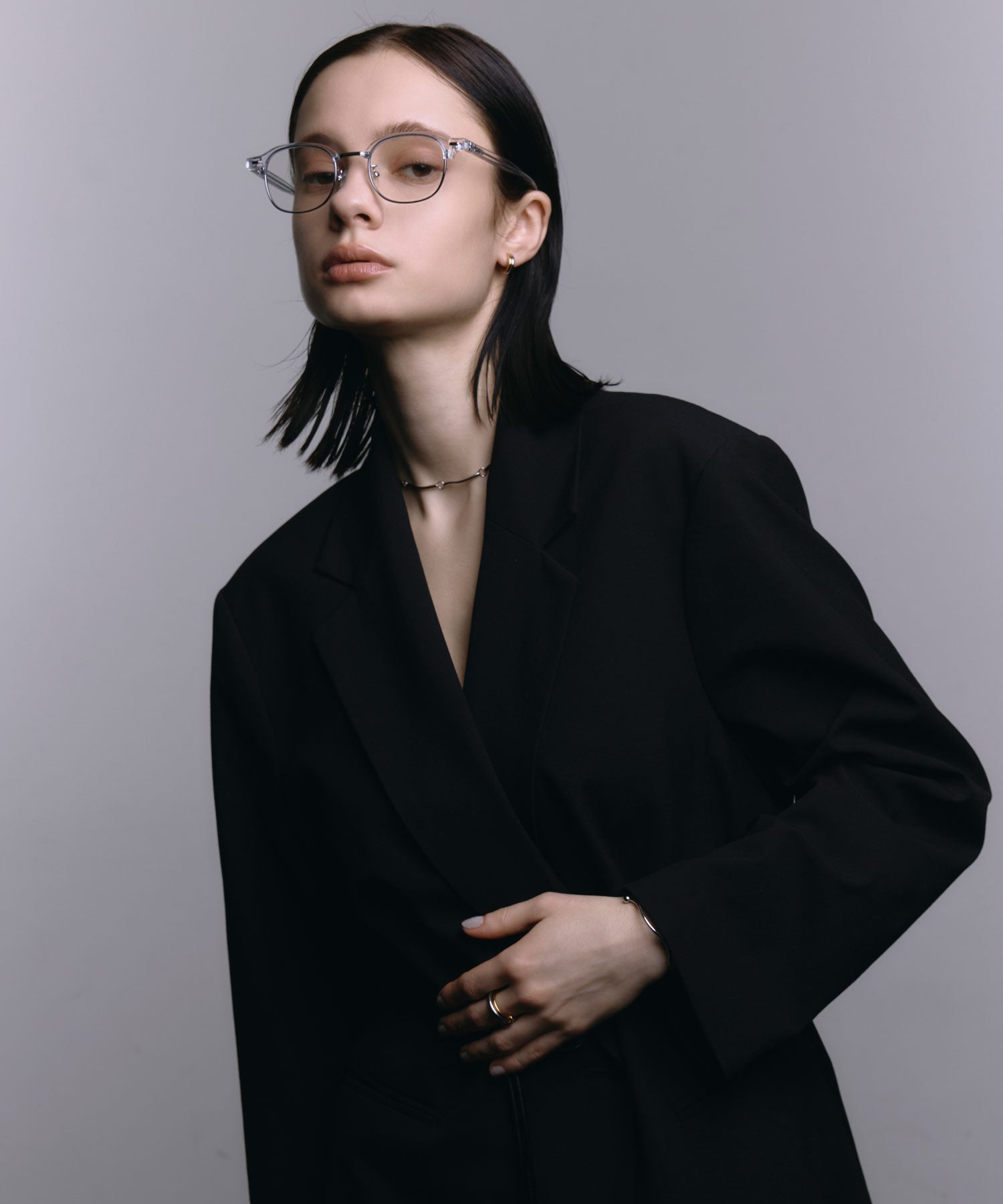 [クリア]クラシックブロウアイウェア