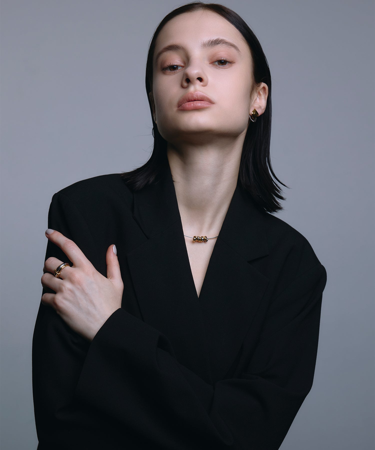 【展示会商品（预定4月下旬发送）】[混合]螺旋欧米茄项链