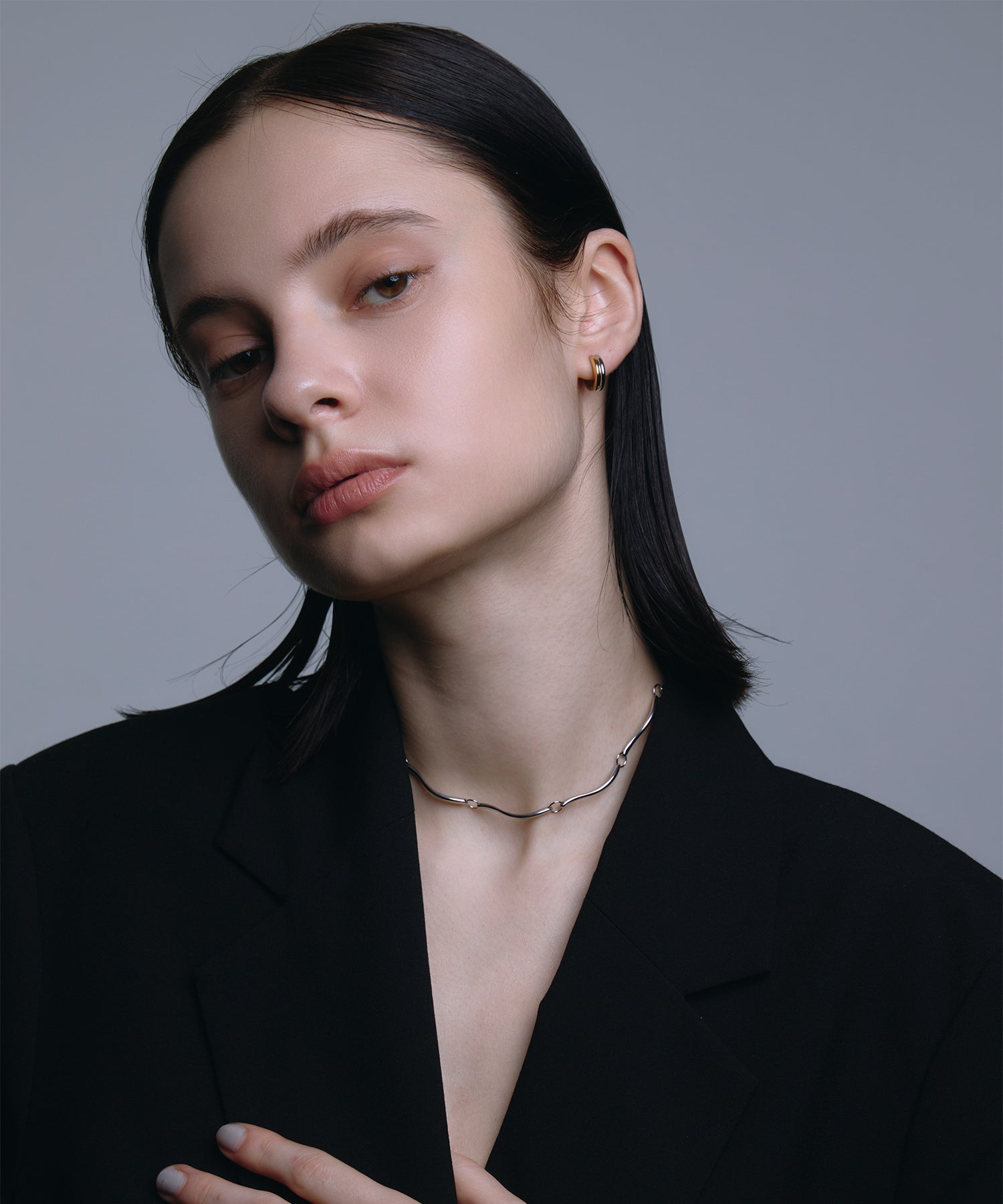 [シルバー]フローラインネックレス