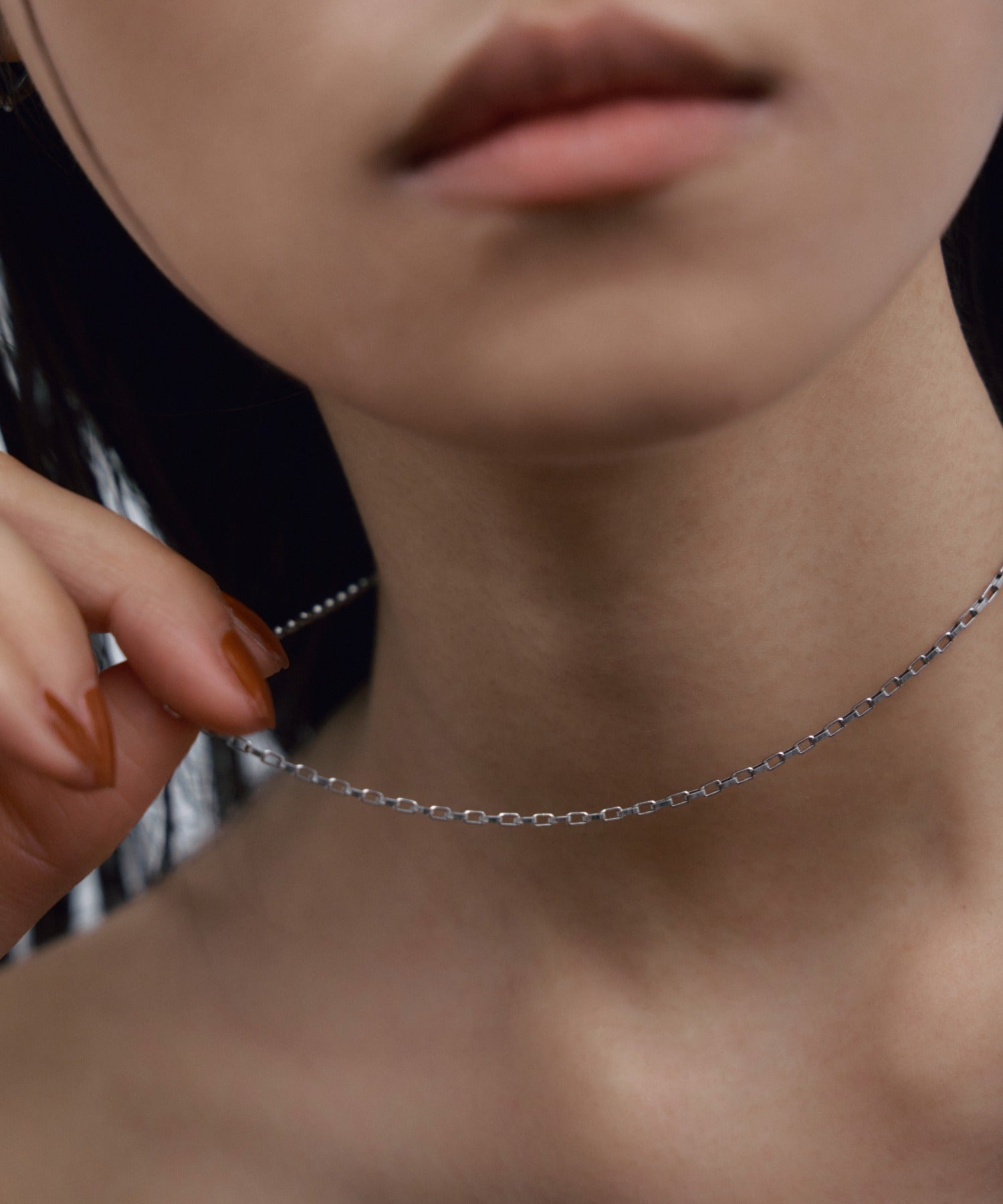 【展示会商品(9月下旬発送予定)】[シルバー]スィンボックスチェーンネックレス