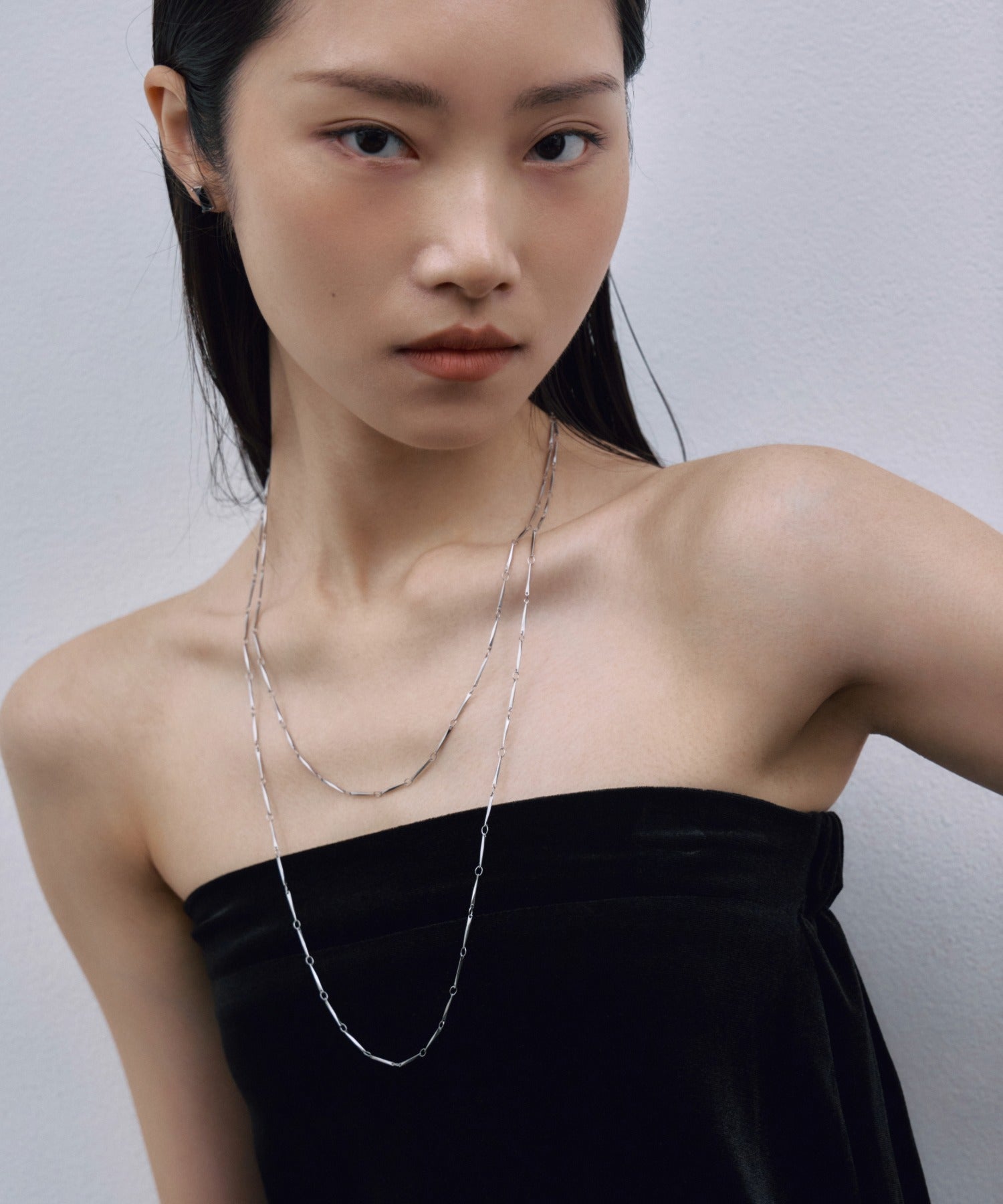 【展示会商品(9月下旬発送予定)】[シルバー]グロウボードロングネックレス