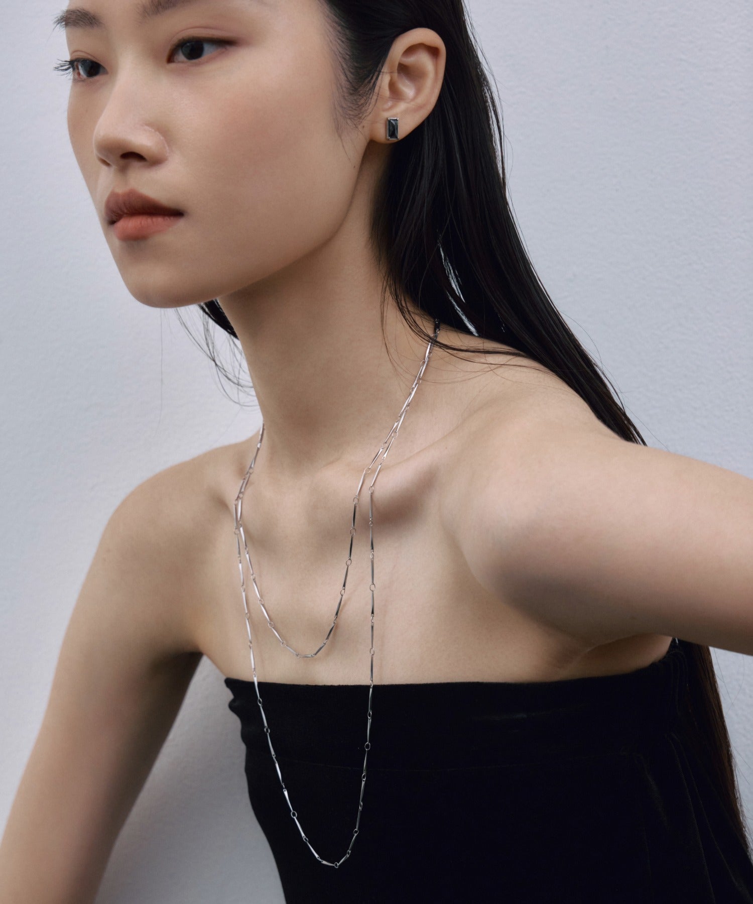 【展示会商品(9月下旬発送予定)】[シルバー]グロウボードロングネックレス