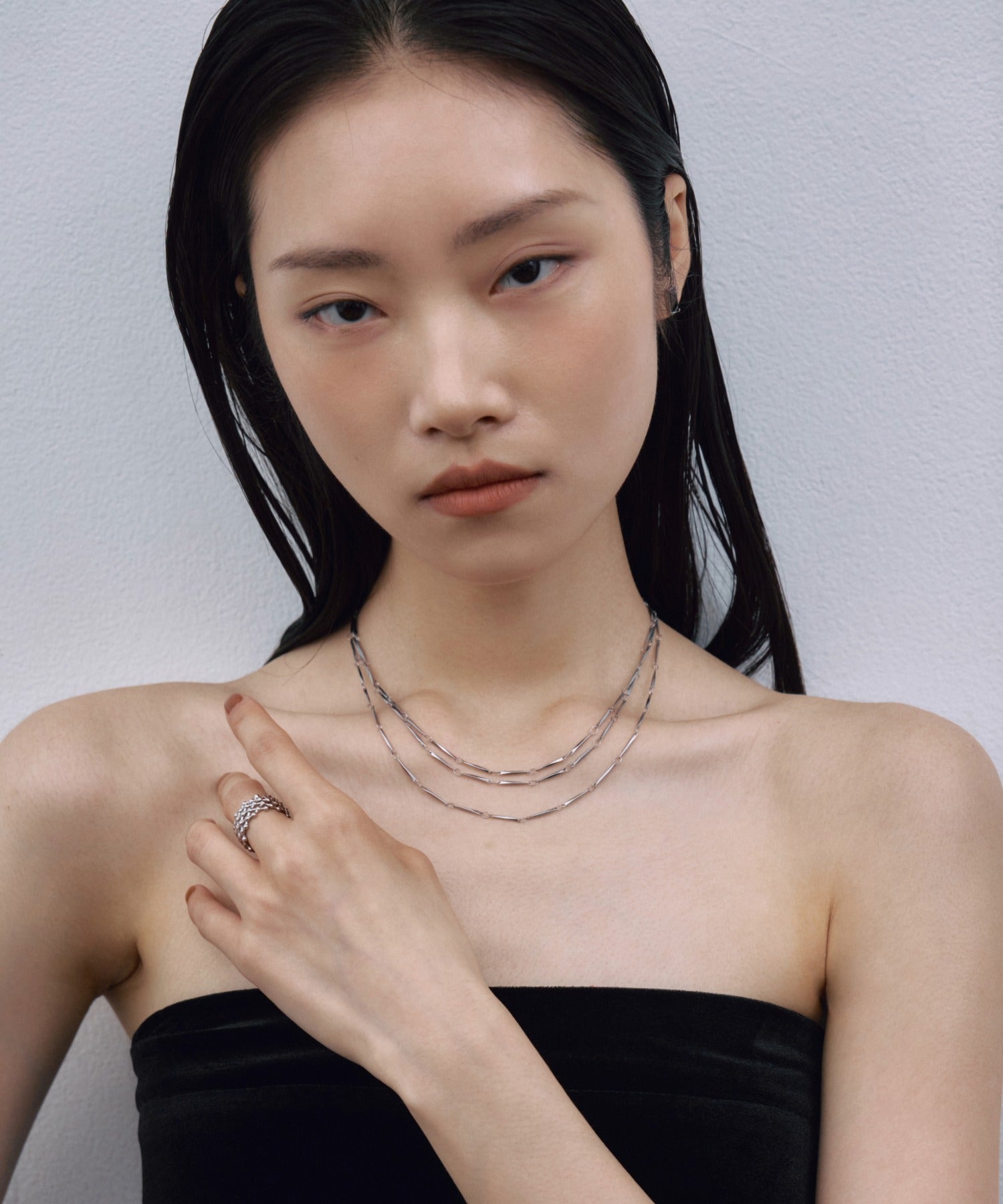 【展示会商品(9月下旬発送予定)】[シルバー]グロウボードロングネックレス