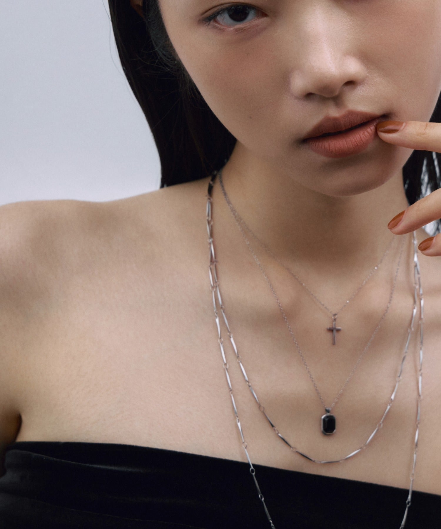 【展示会商品(9月下旬発送予定)】[シルバー]グロウボードロングネックレス