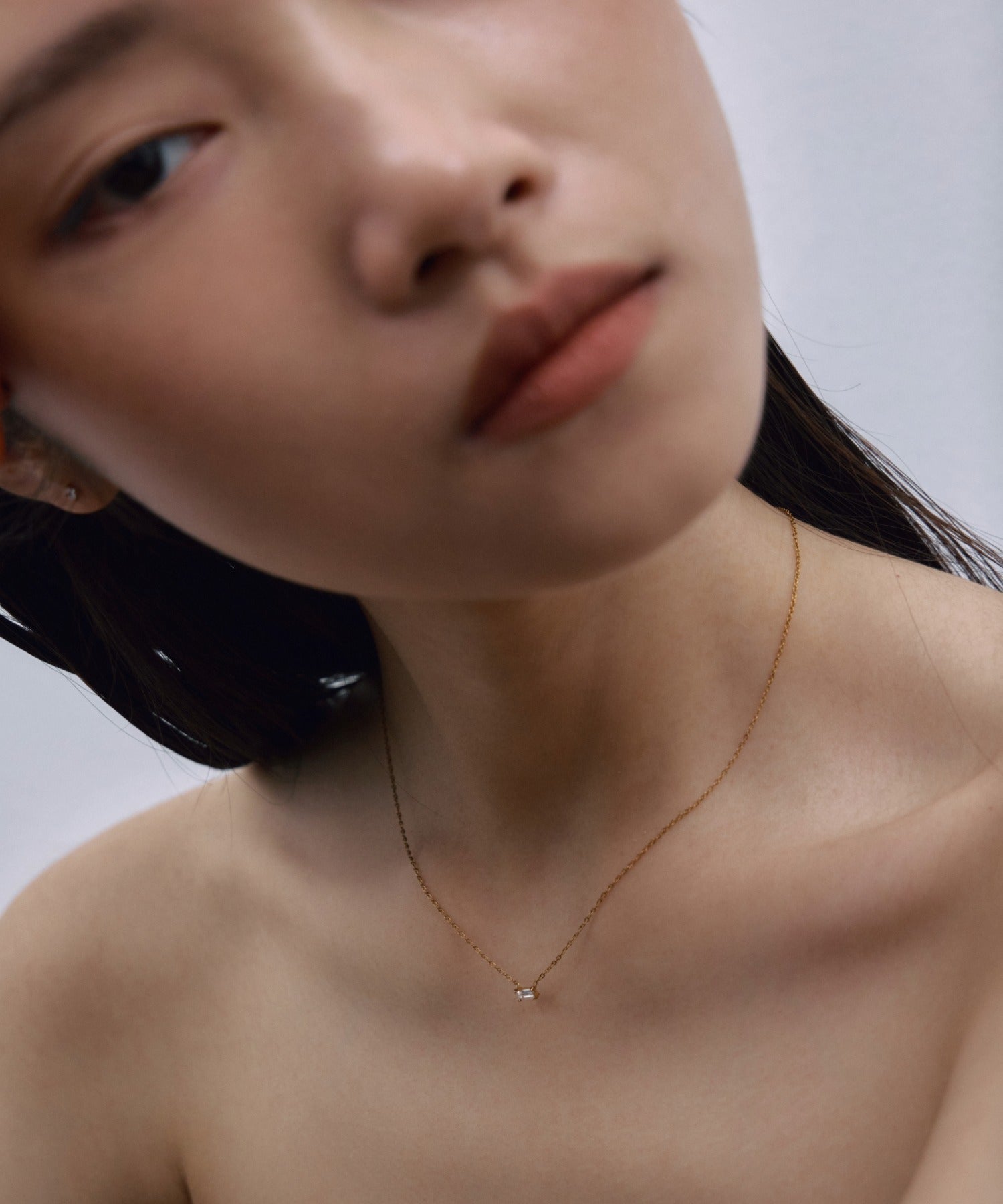 【展示会商品(9月下旬発送予定)】[ゴールド]プティートエッジストーンネックレス