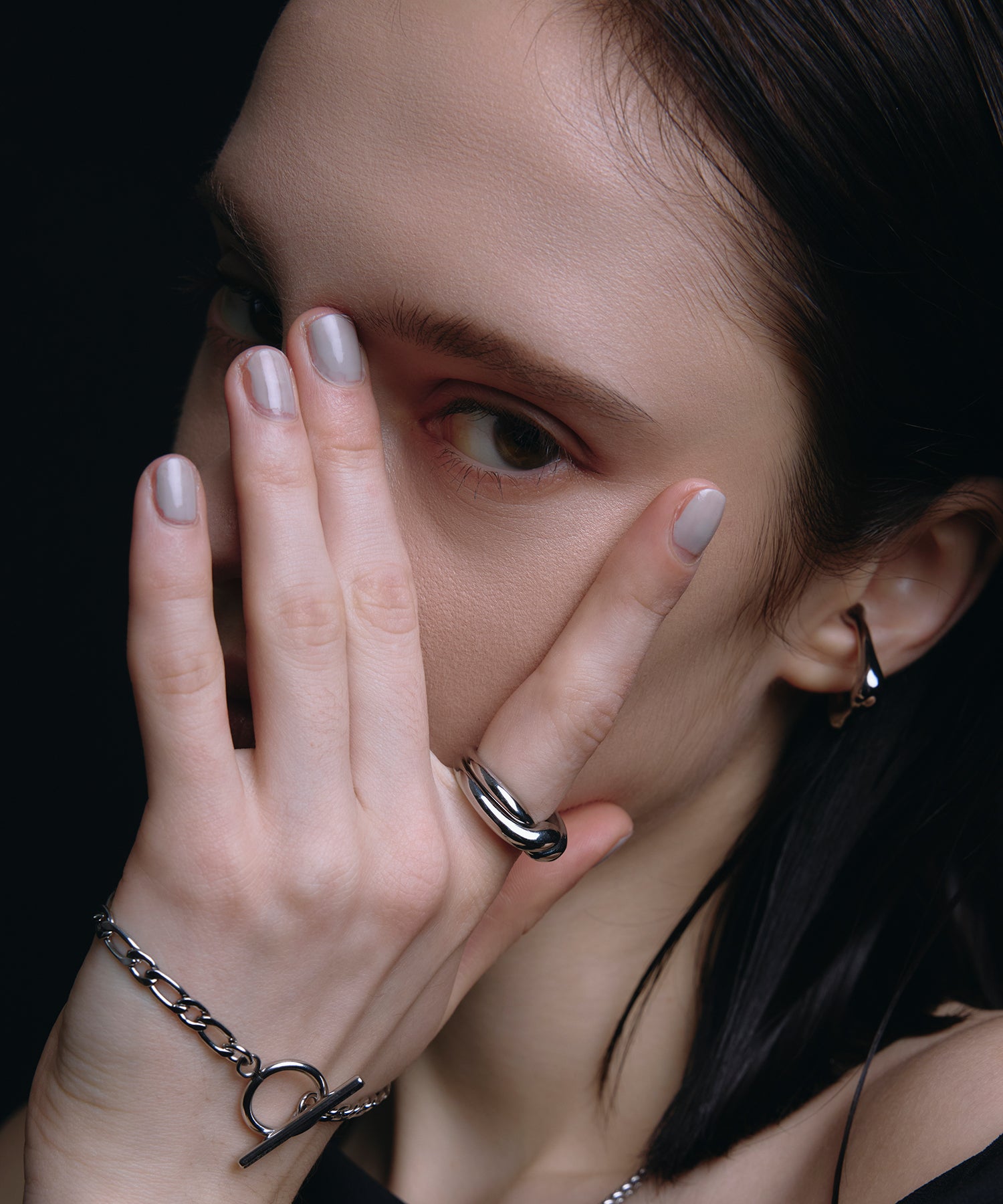 [展覽產品（預定四月底出貨）][銀色扭曲雙環