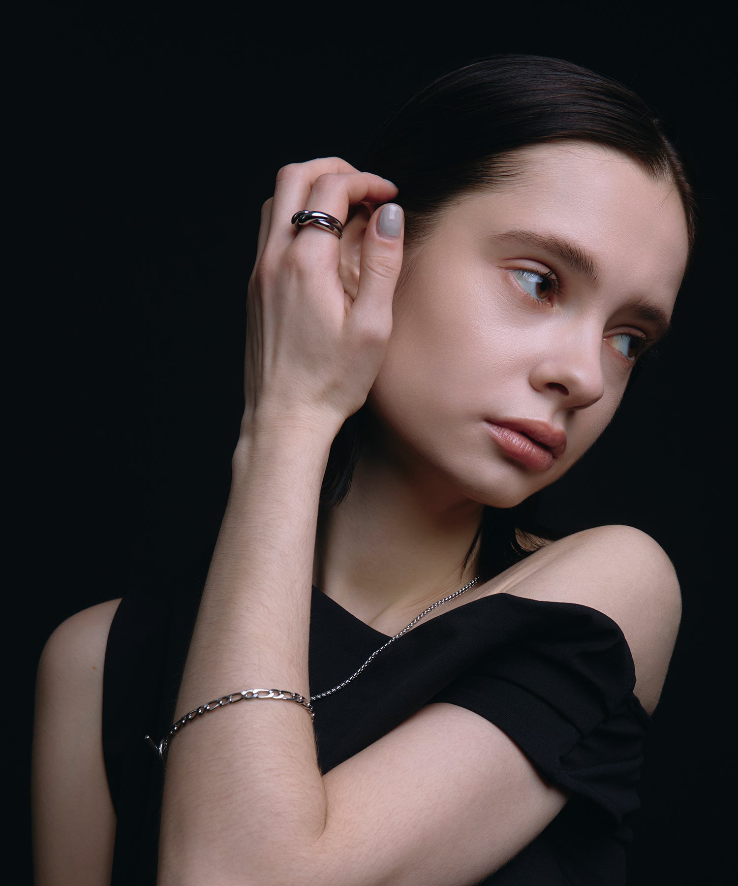 [展覽產品（預定四月底出貨）][銀色扭曲雙環