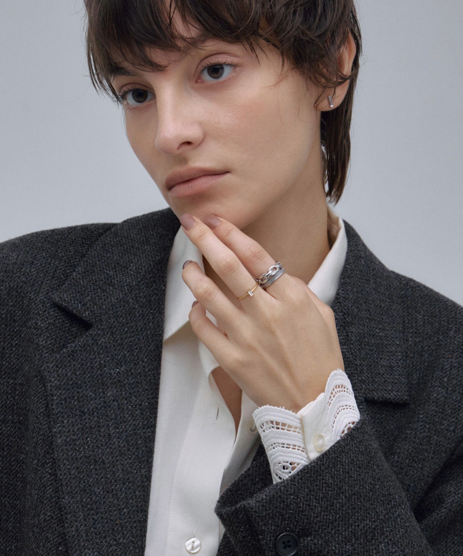 【展示会商品(10月下旬発送予定)】[ゴールド]ラインコントラストリング