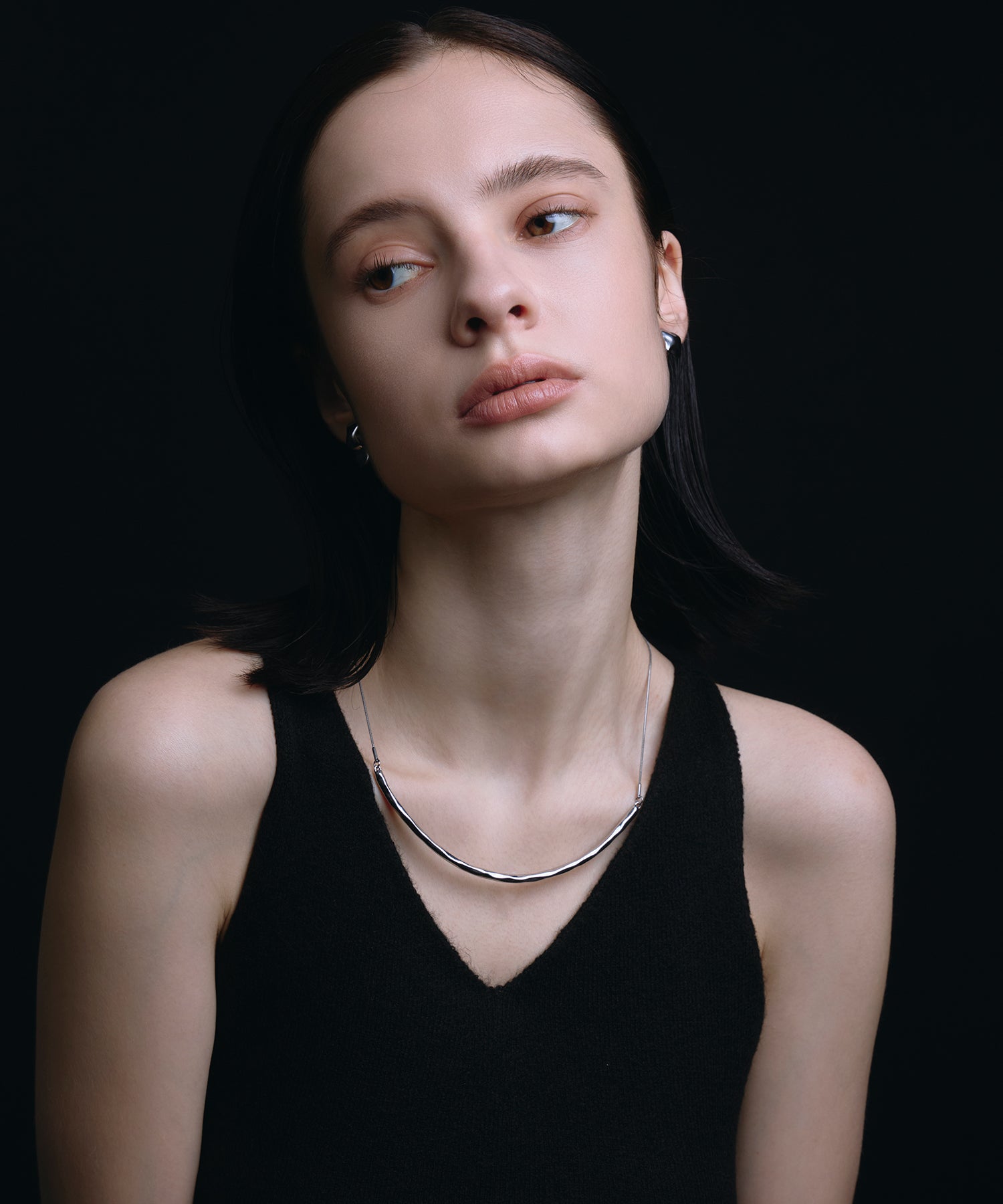 【展覽會商品（預計4月下旬出貨）】[銀色]扣環藝術耳環