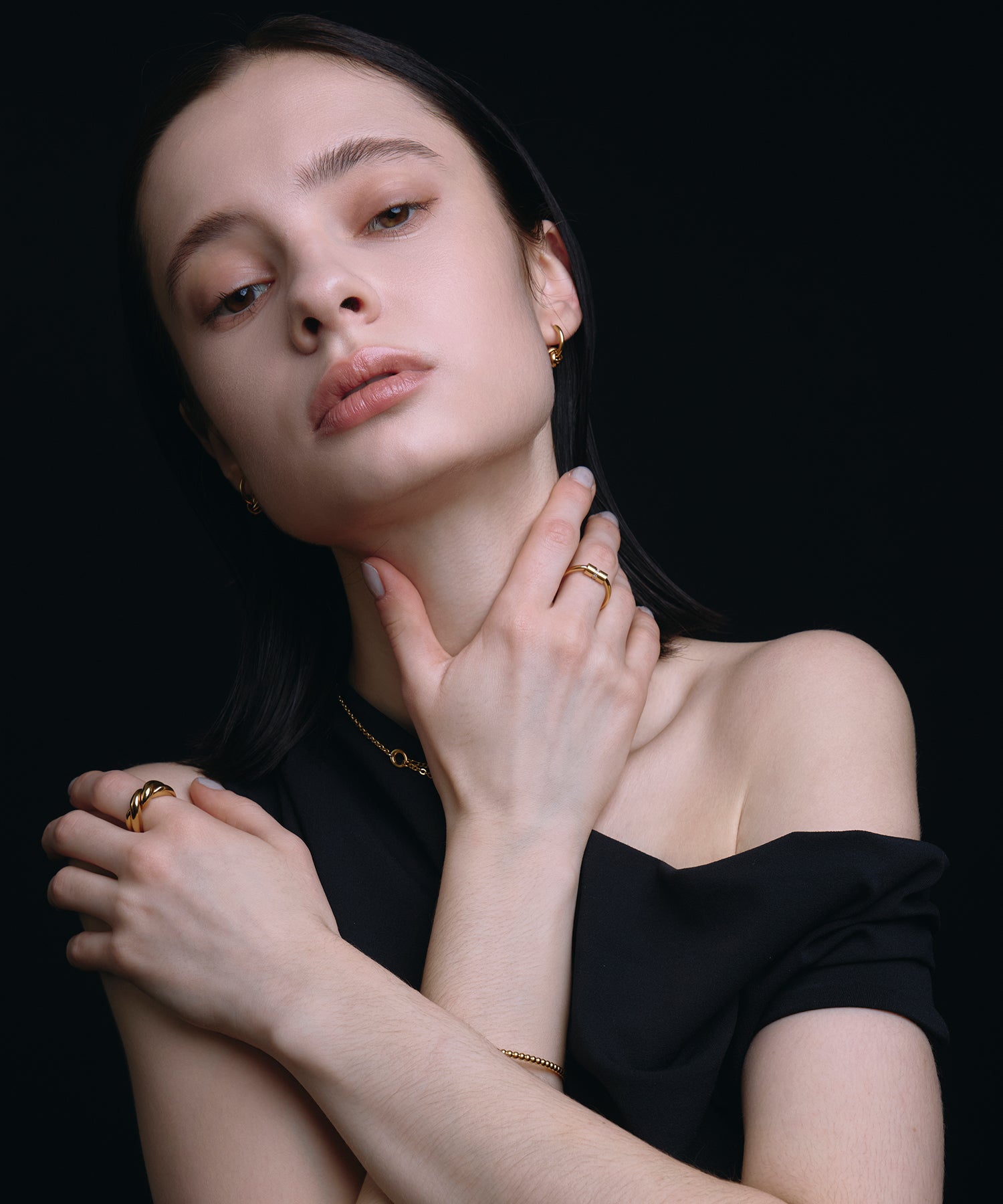 [展覽產品（預定四月底出貨）][金色] 螺旋迷你圈形耳環