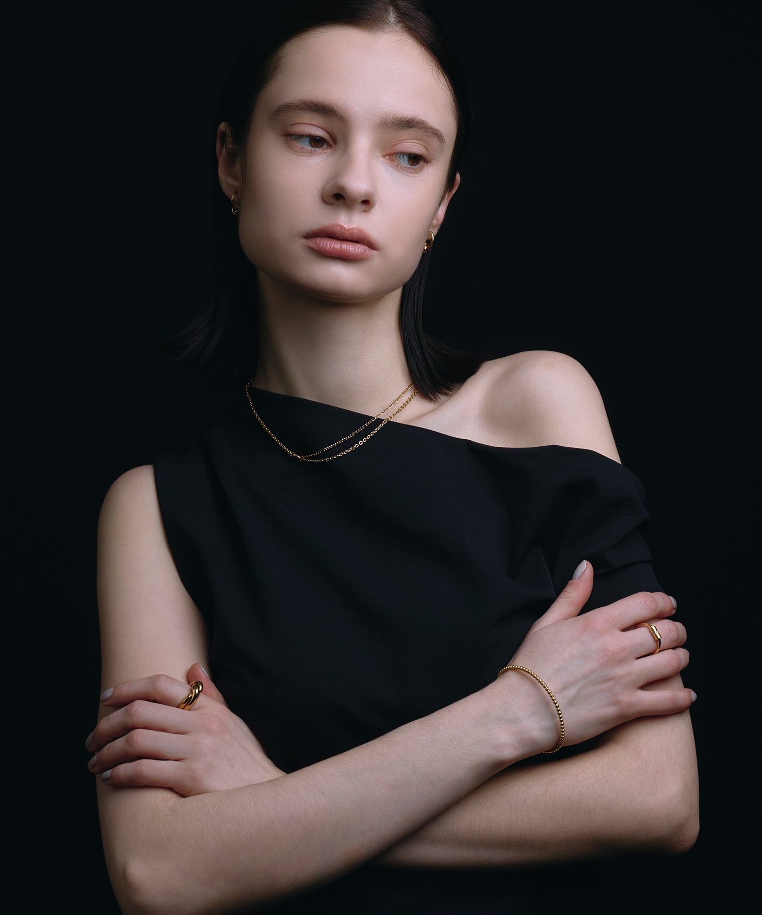 [展覽產品（預定四月底出貨）][金色] 螺旋迷你圈形耳環