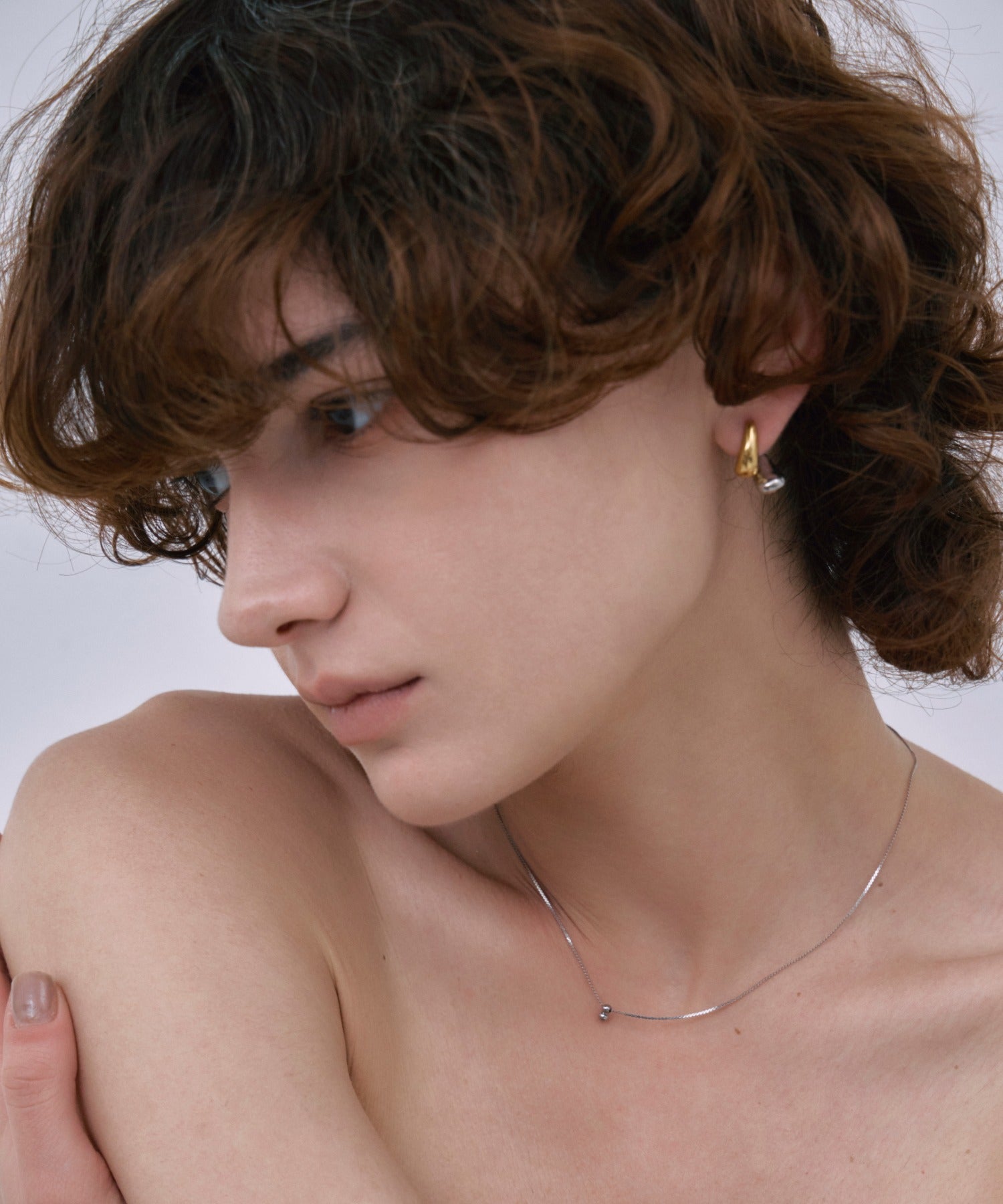 ミックス]ニュアンスダブルビューピアス