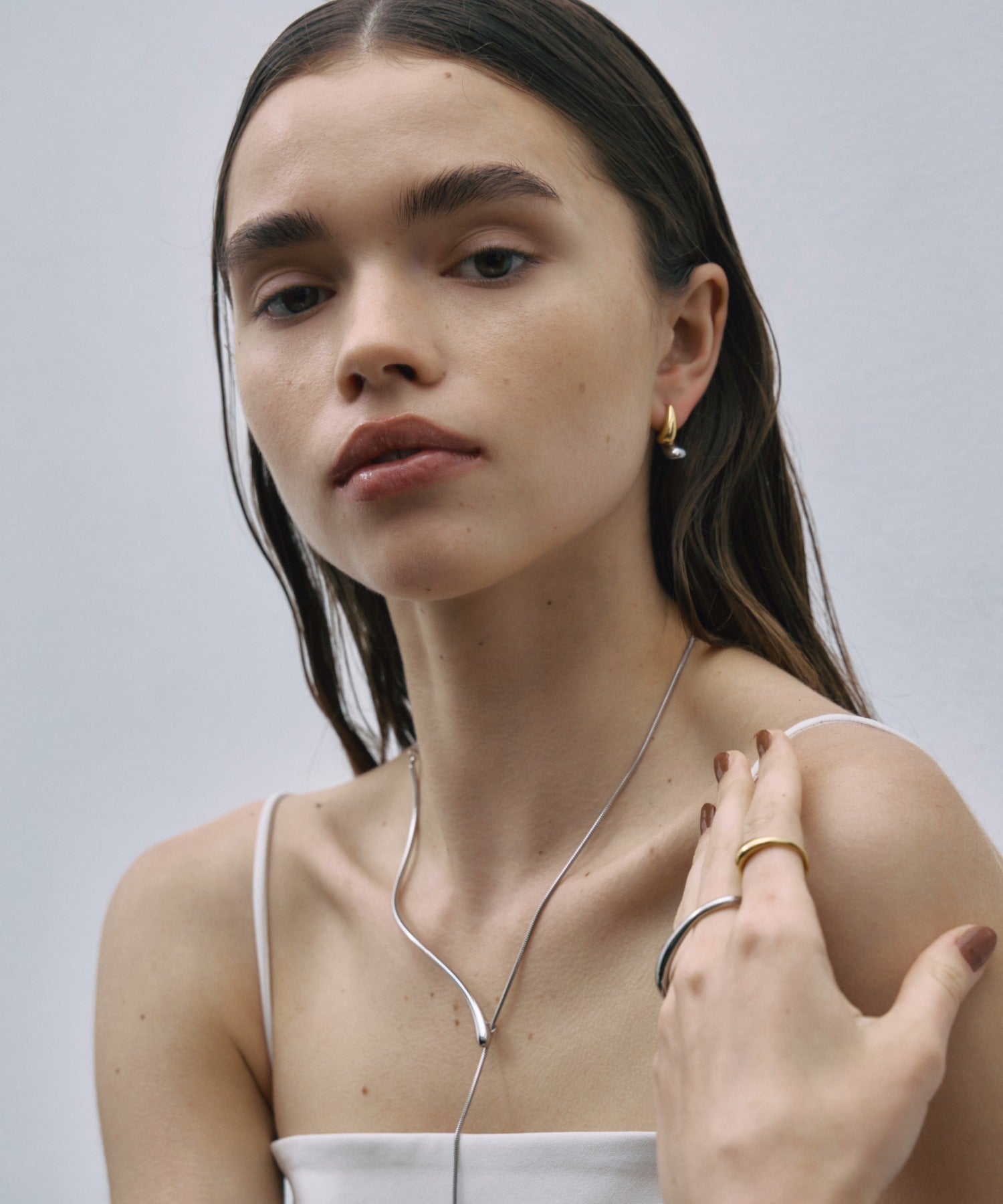 ミックス]ニュアンスダブルビューピアス