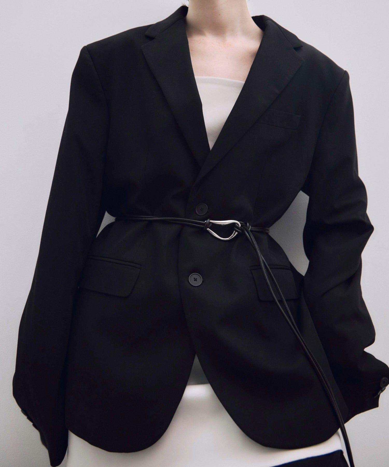 [シルバー]ニュアンスバックルロープベルト