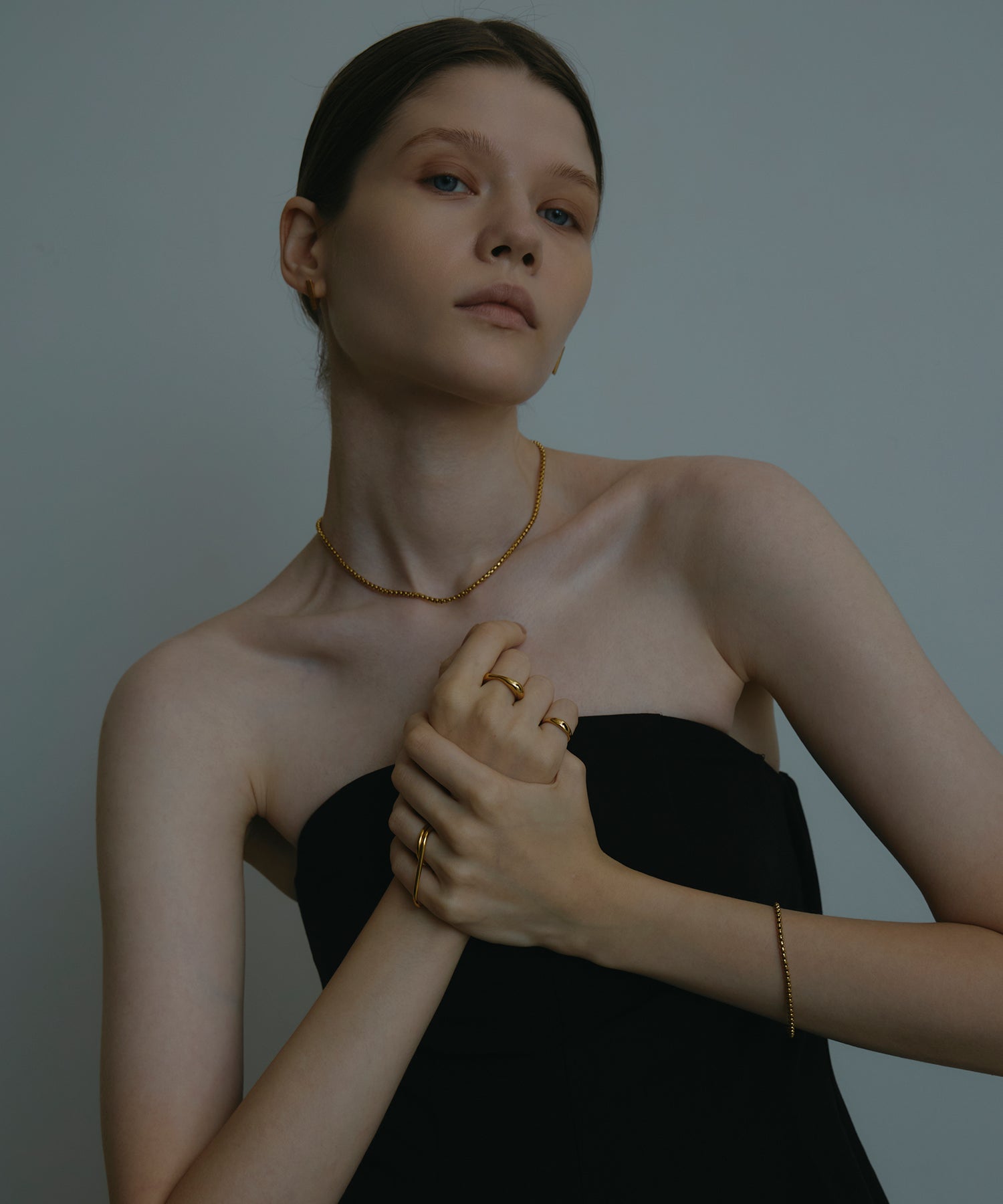 ゴールド]アークボックスチェーンネックレス