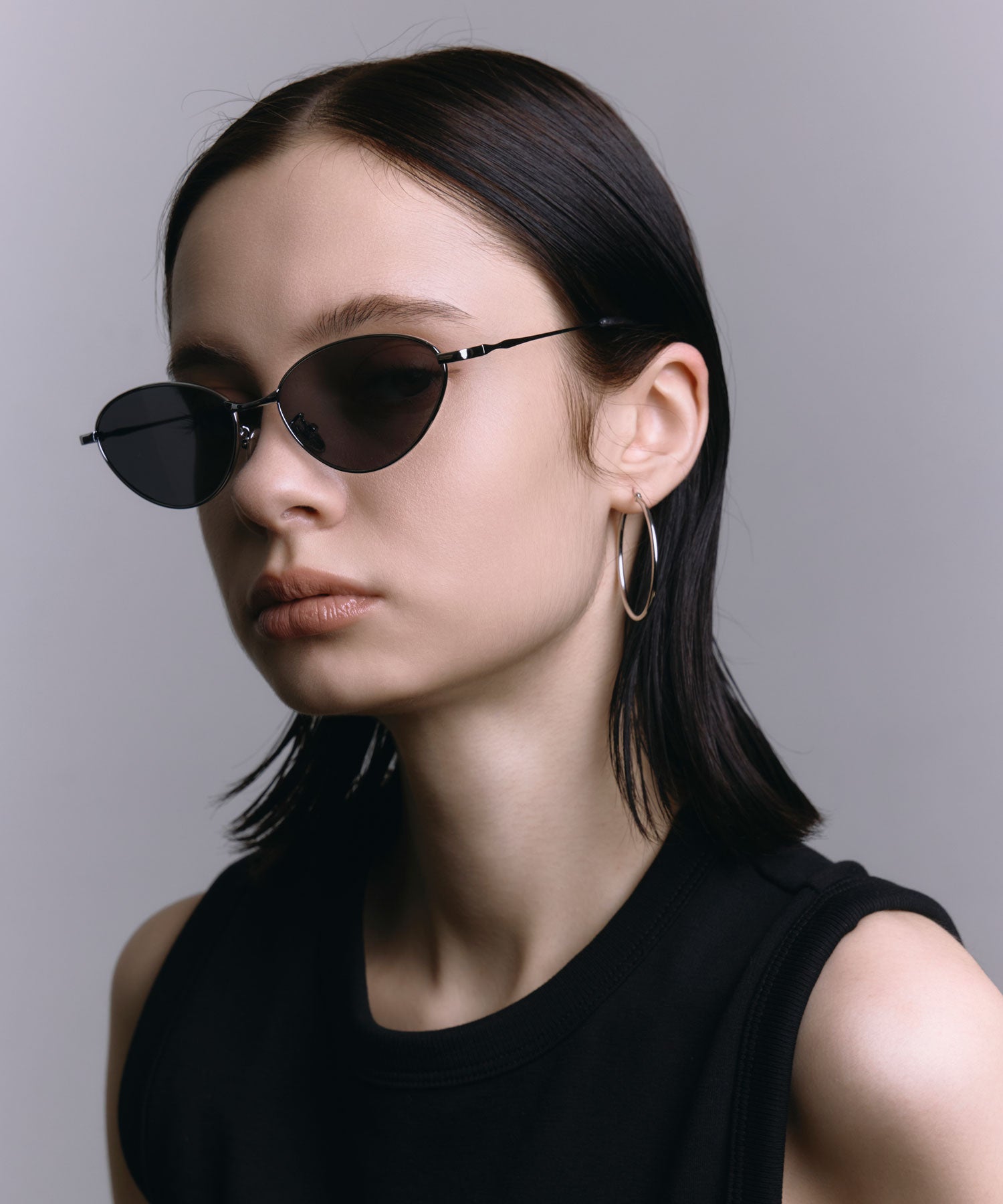 [ブラック]カラーレンズソフトフォックスメタルフレーム