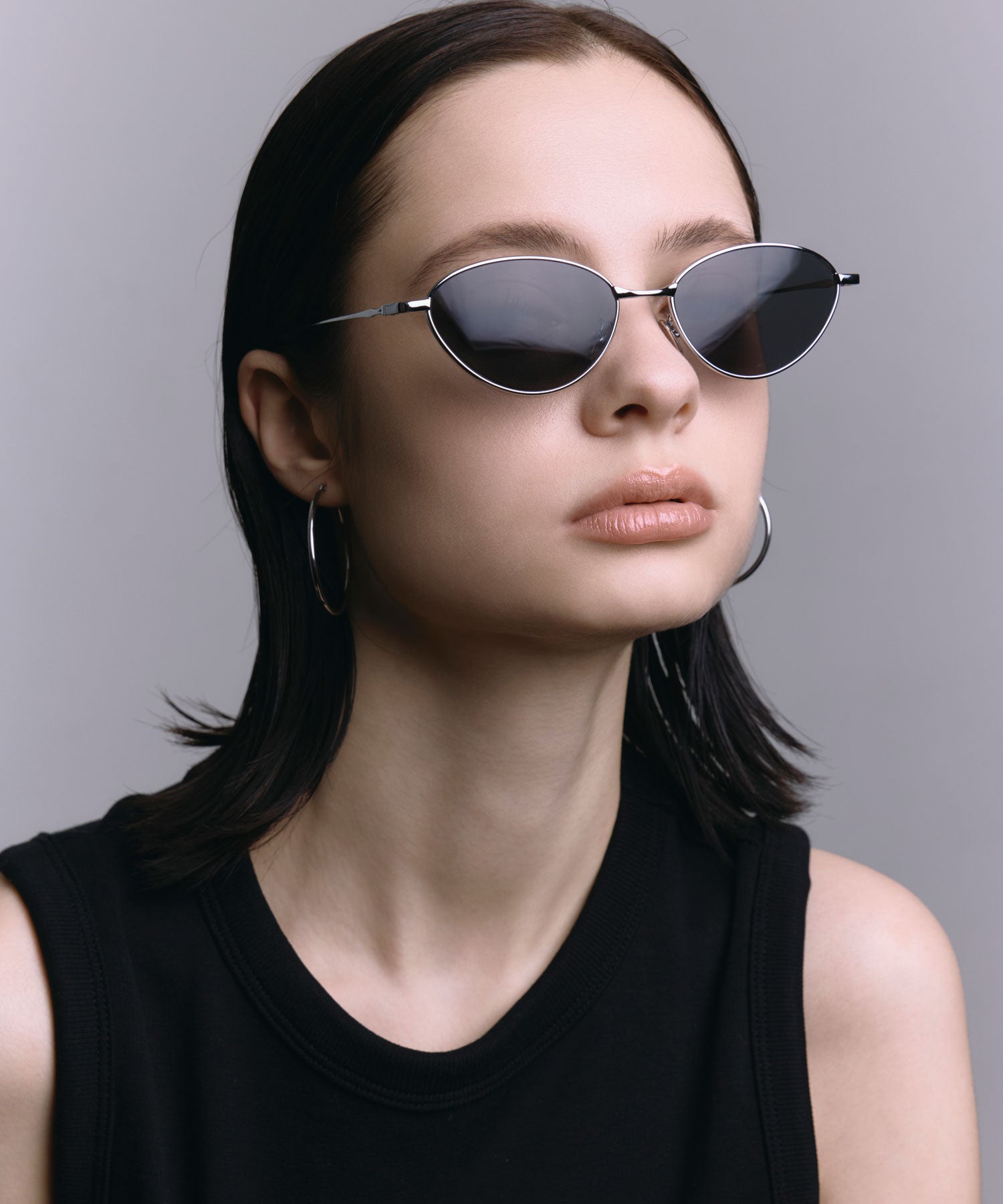 [ブラック]カラーレンズソフトフォックスメタルフレーム