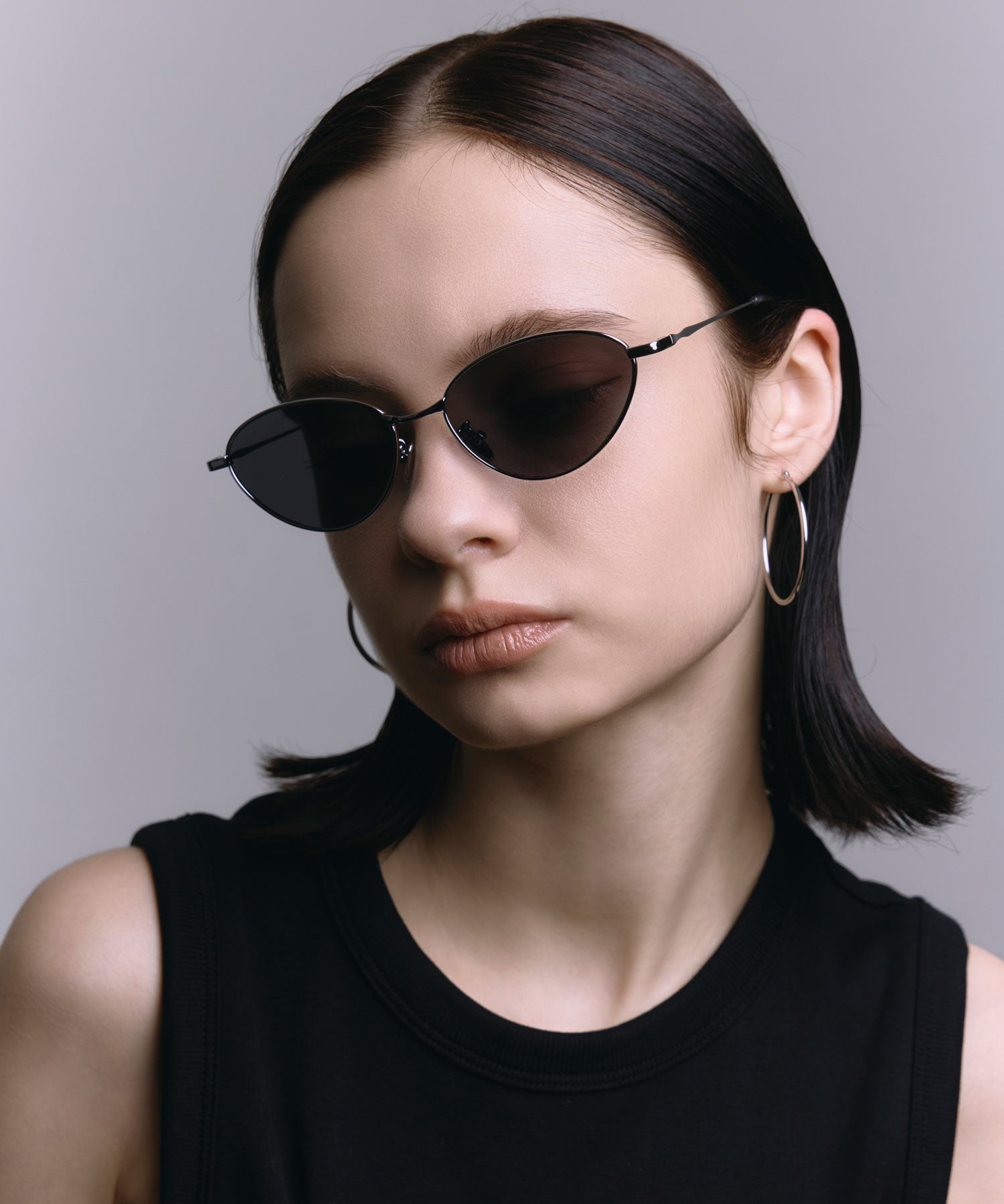 [ブラック]カラーレンズソフトフォックスメタルフレーム