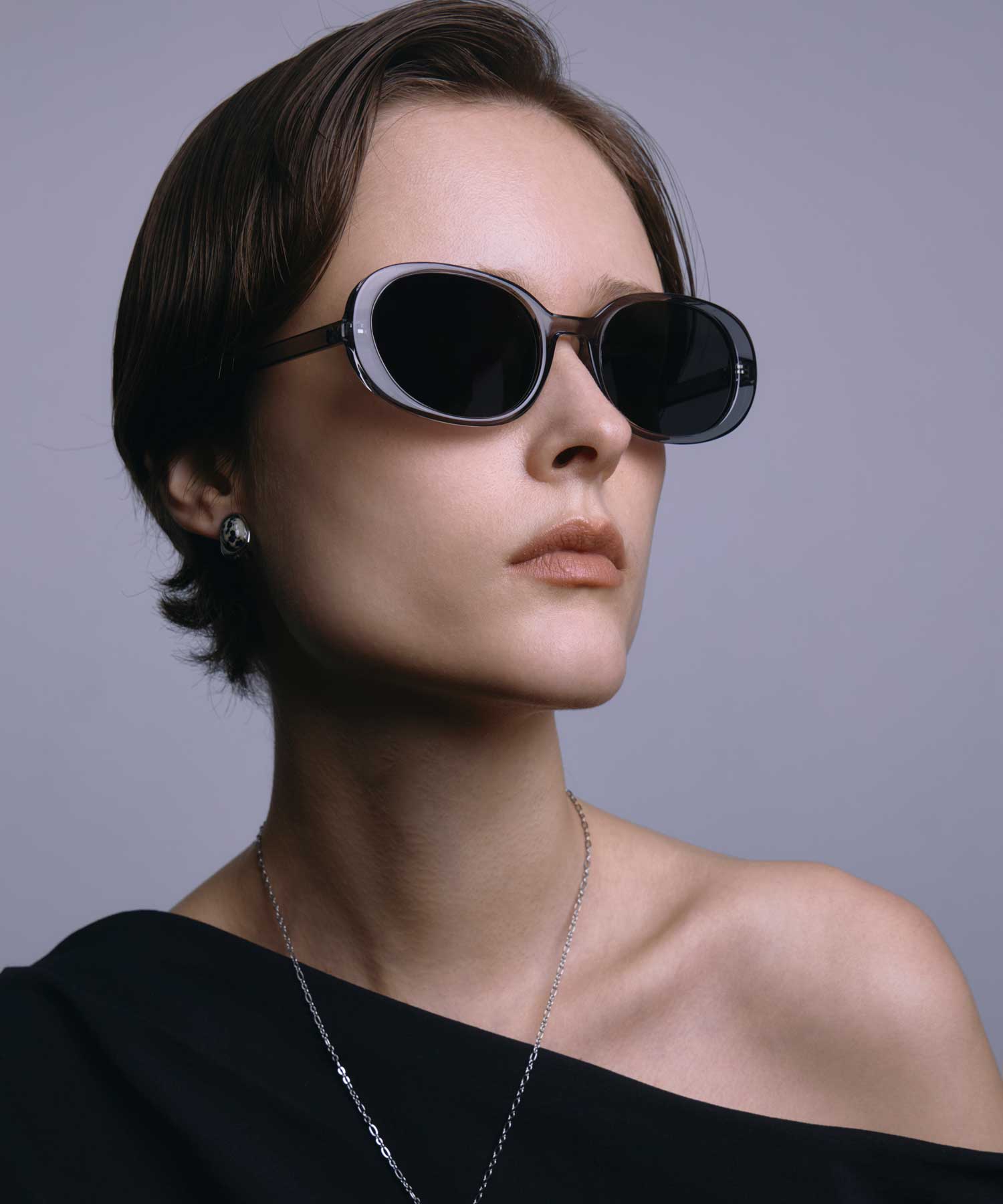 [灰色]顏色鏡片大橢圓框