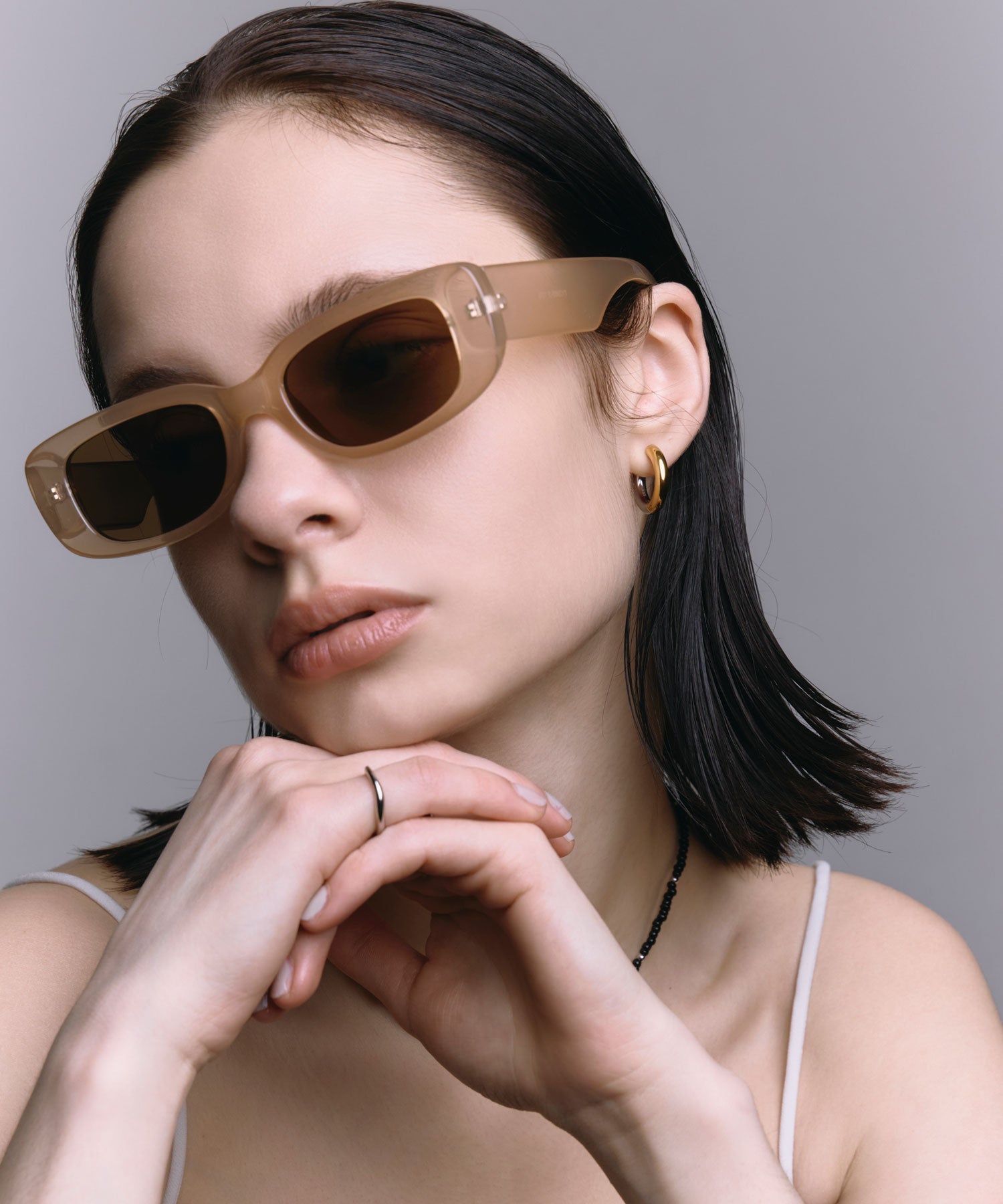 [ベージュ]カラーレンズスクエア