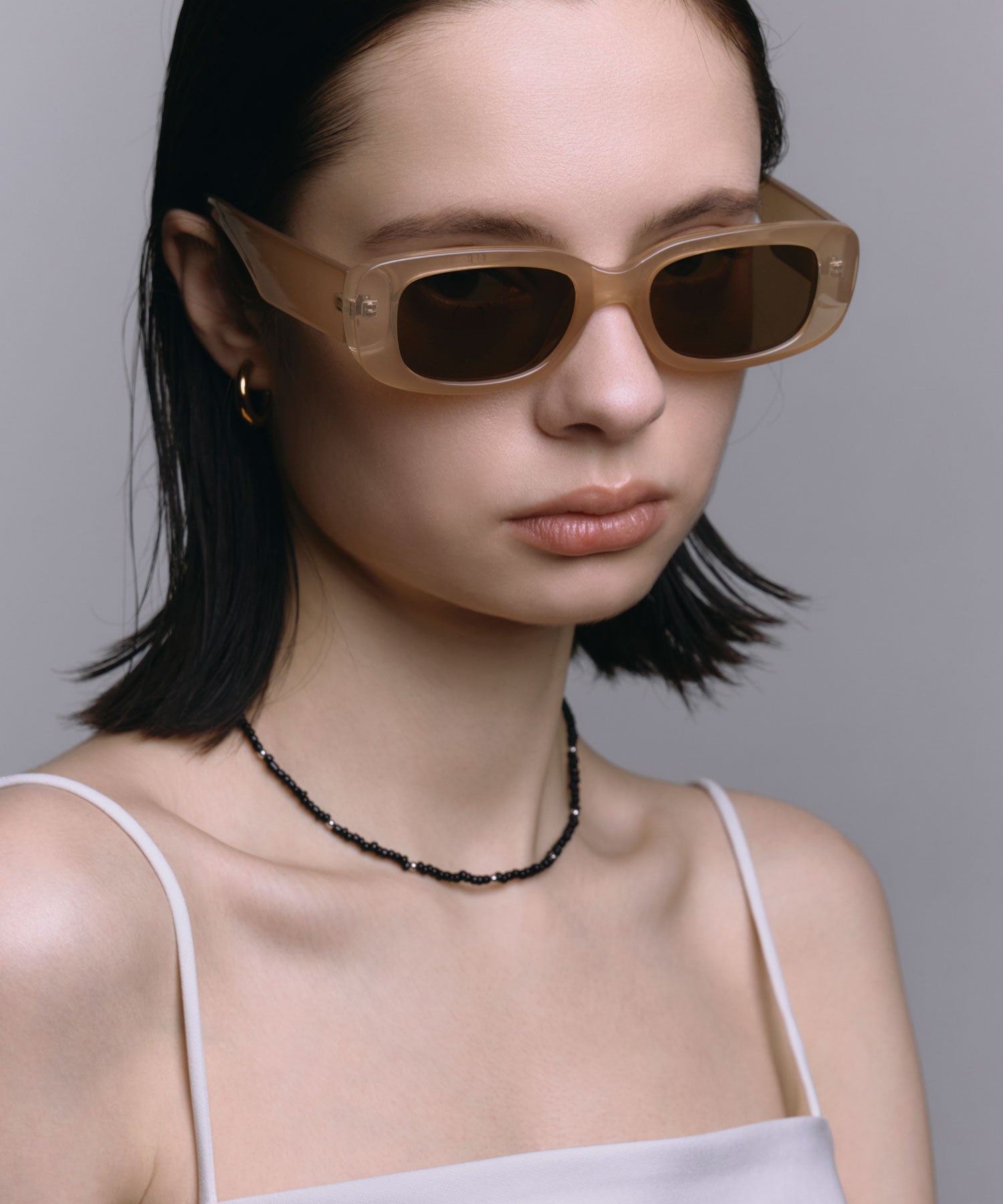 [ベージュ]カラーレンズスクエア